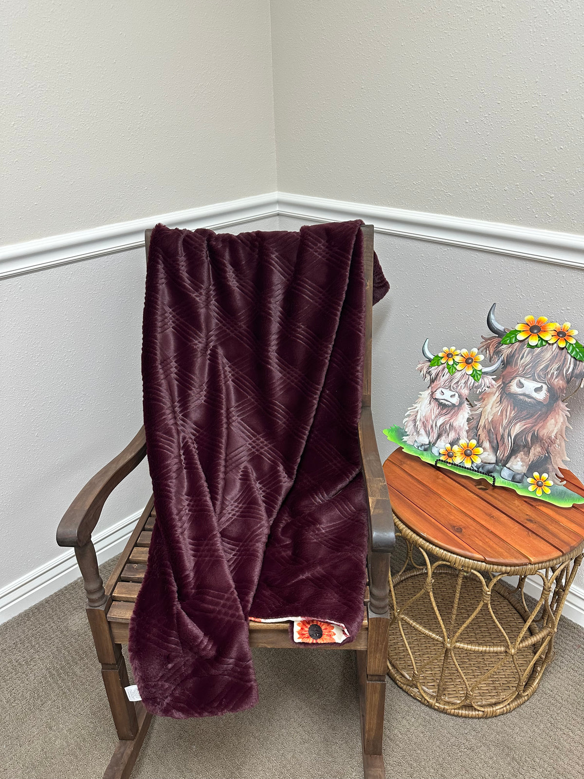 Black Cherry Sunflower Throw