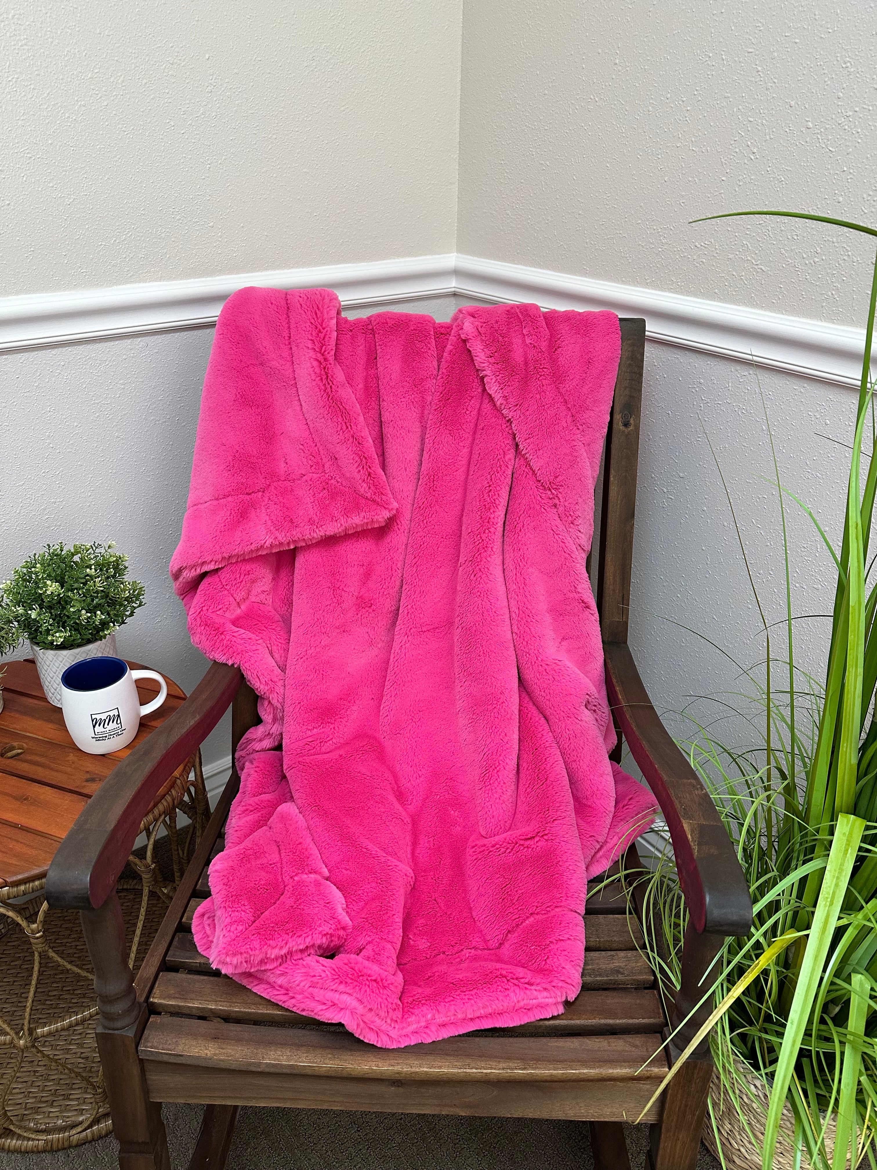 Fuchsia Bunny Throw