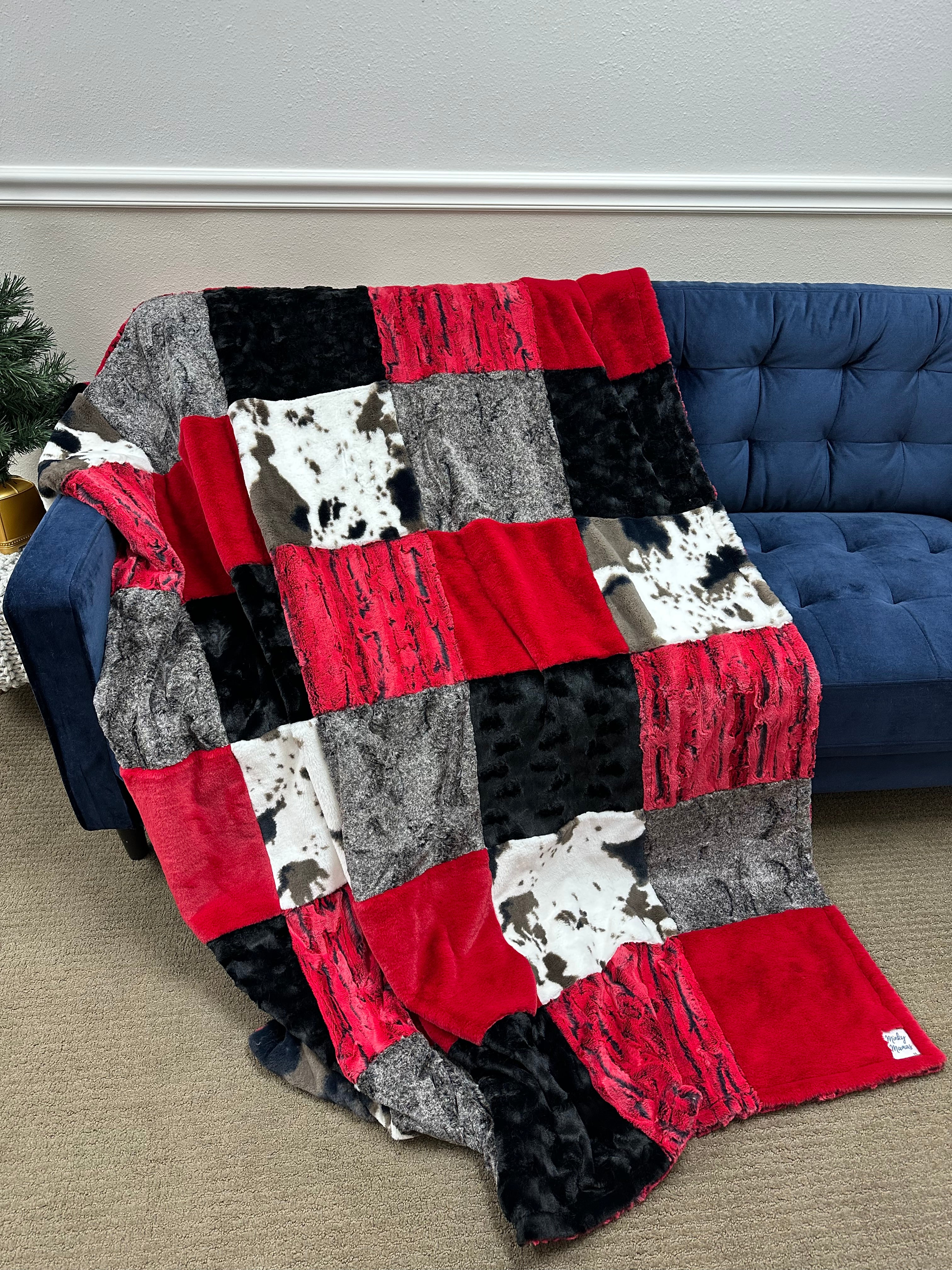 Red and Black Fox Minky Mama