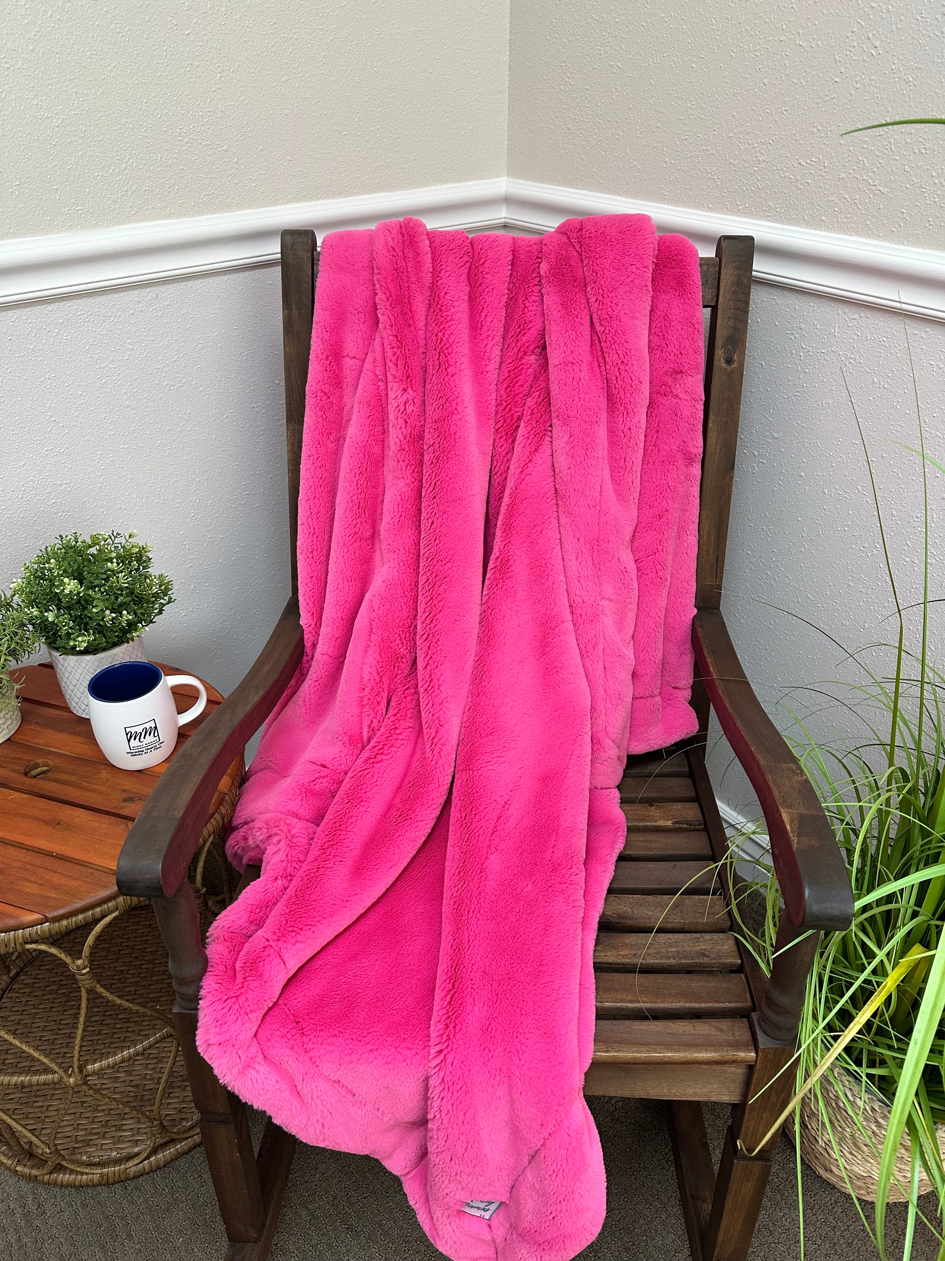 Fuchsia Bunny Throw