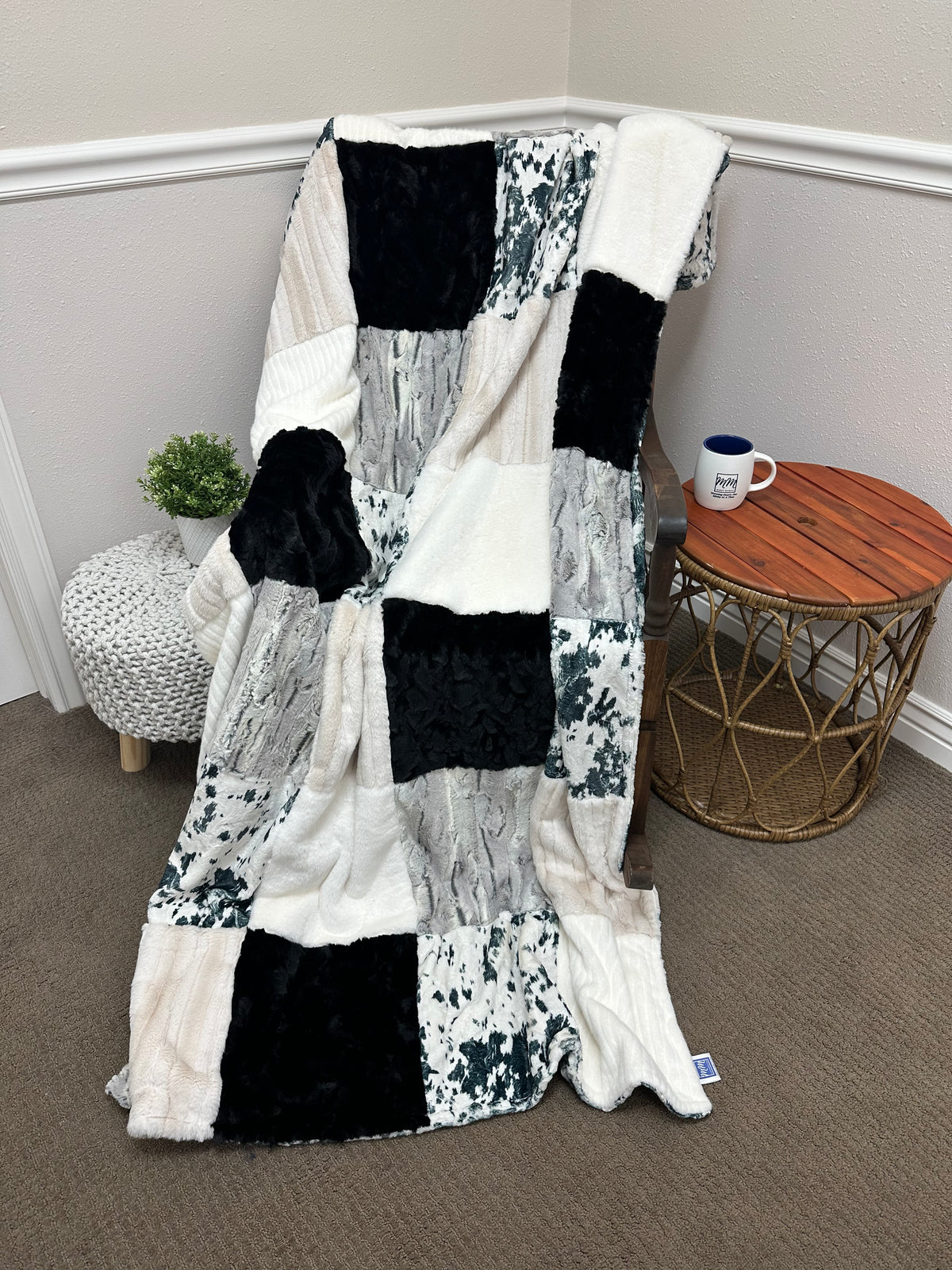 Black/grey/Cream Minky Mama