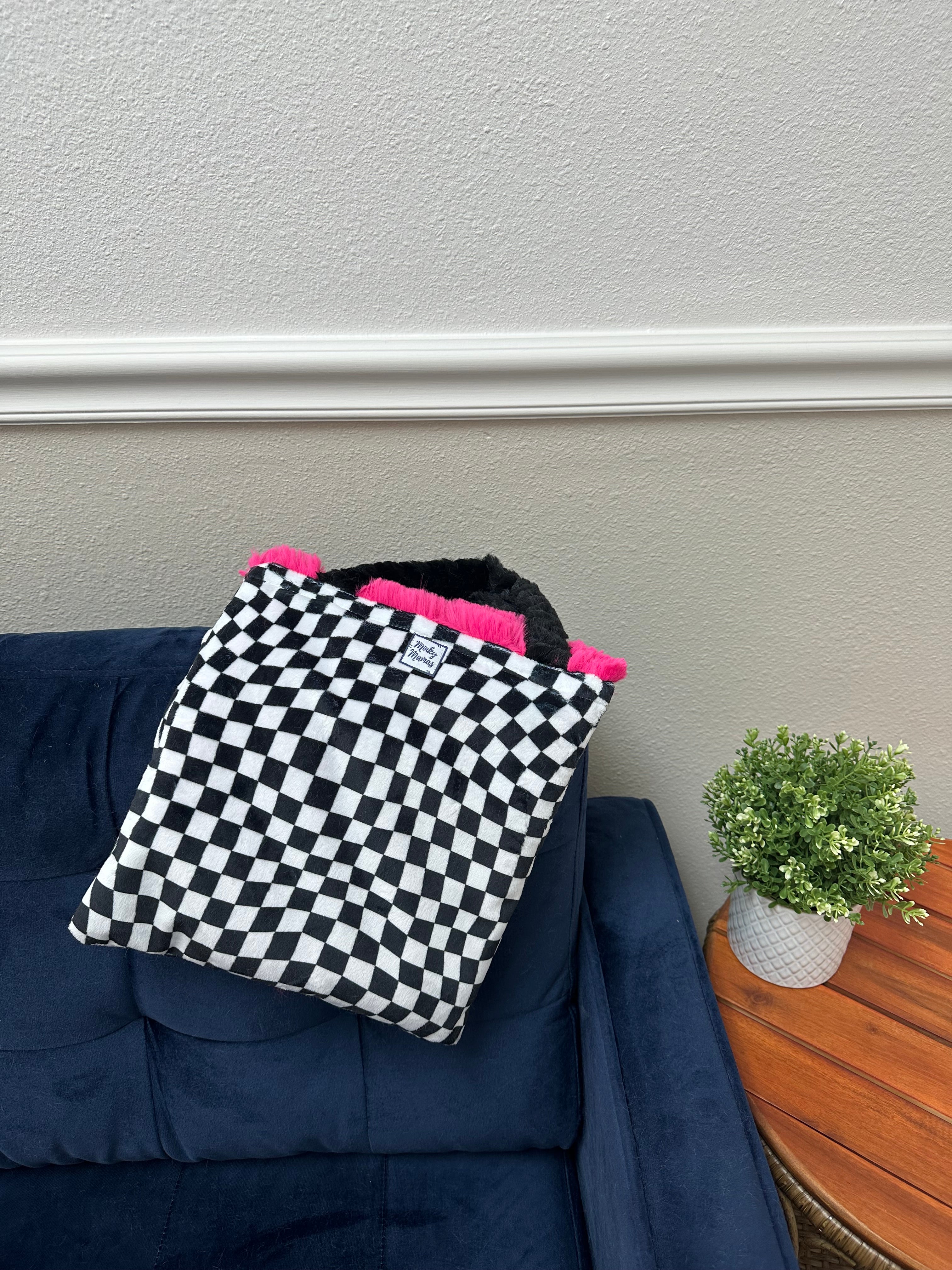 Hot pink checkered Small bag