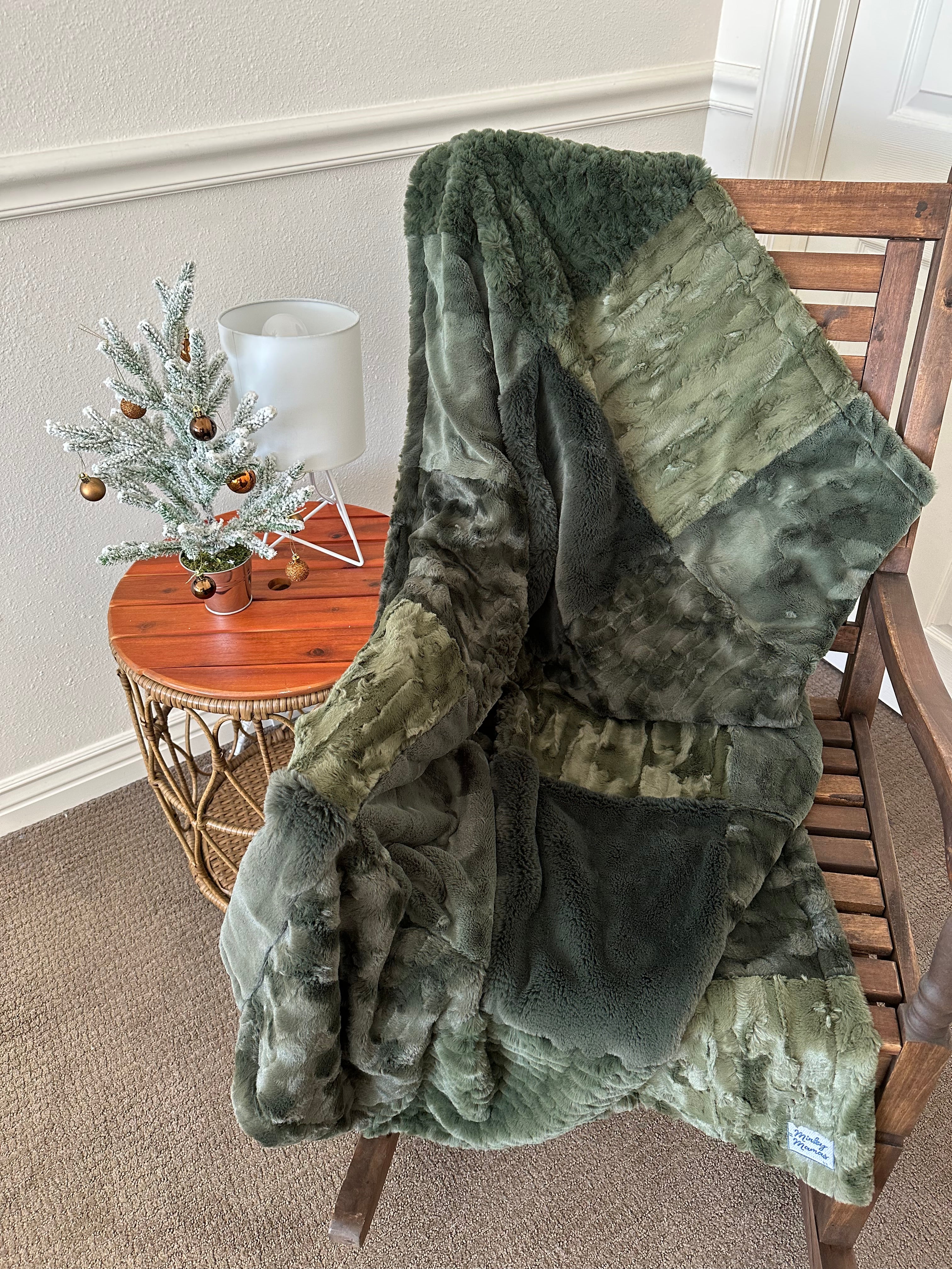 Loden Green Patchwork Throw