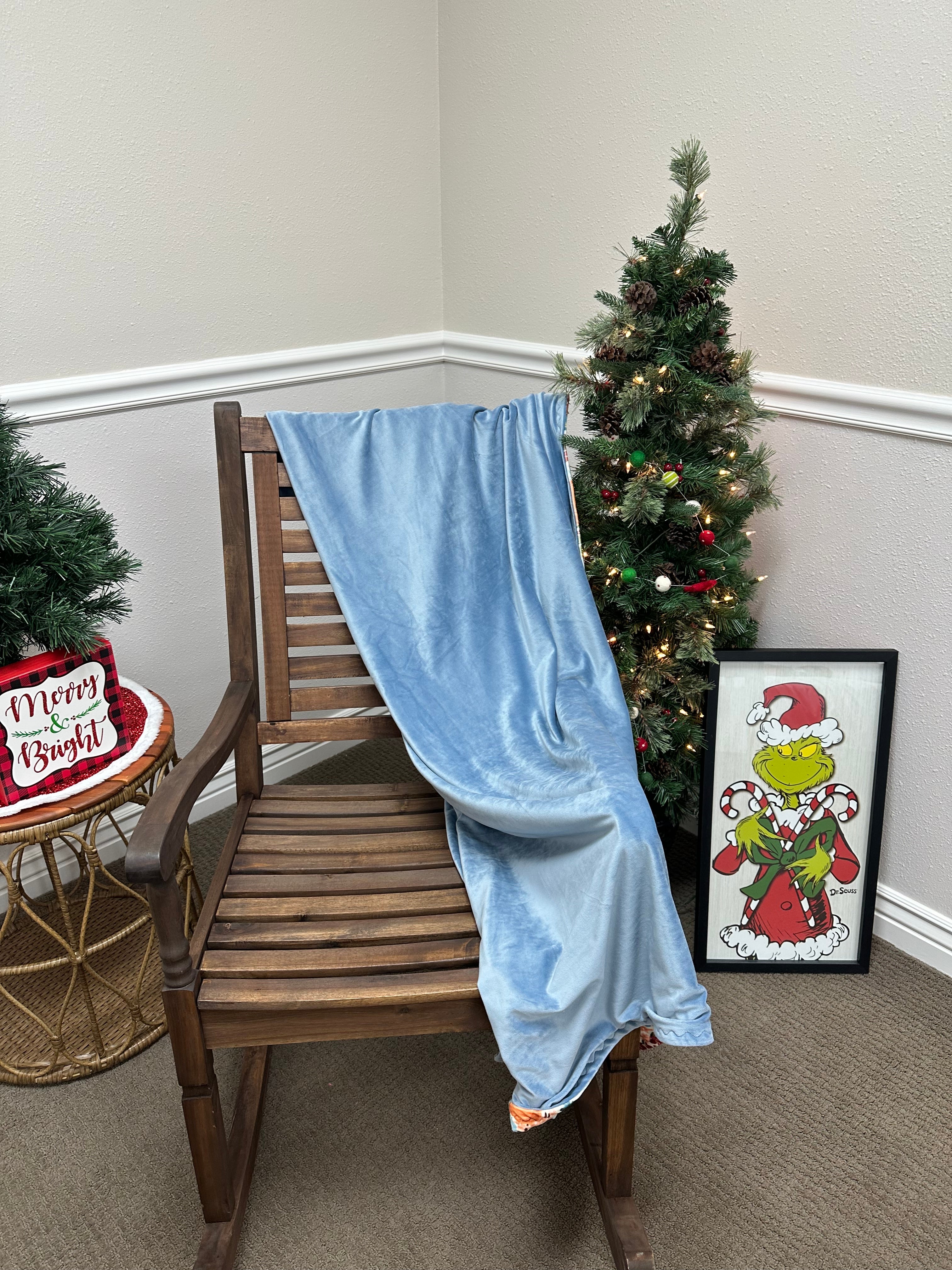 Pumpkin denim 50”x60” Marshmallow