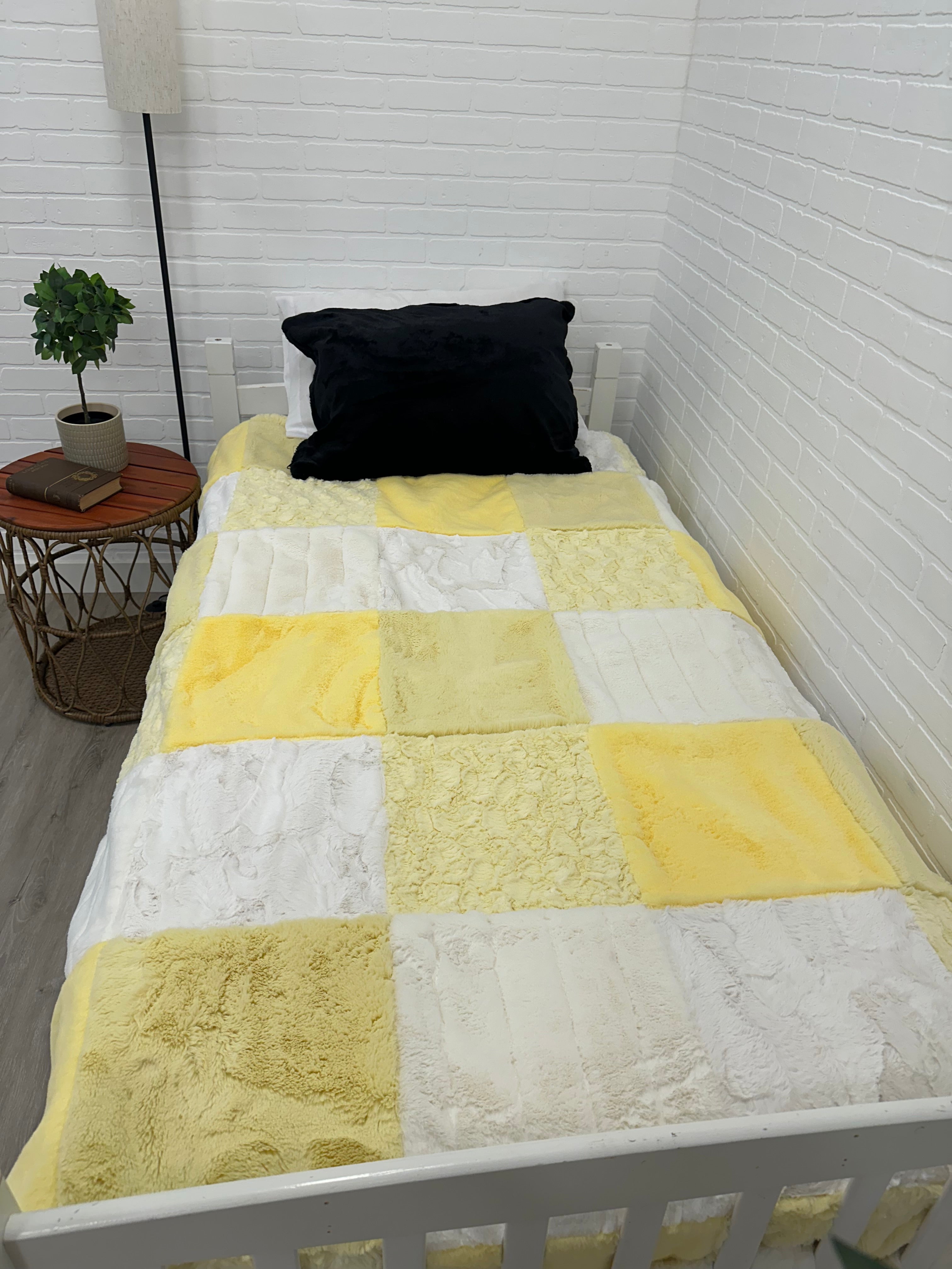 Yellow and Cream Minky Mama
