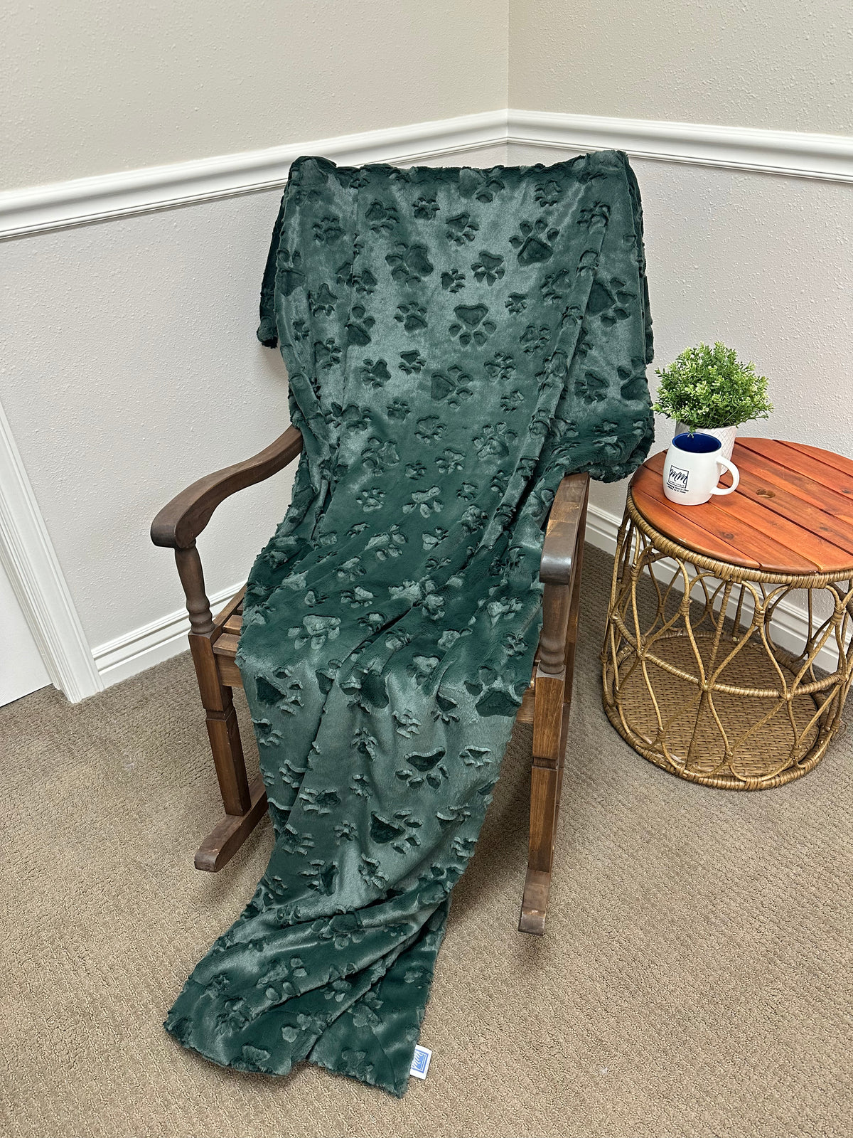 Embossed paw minky mama