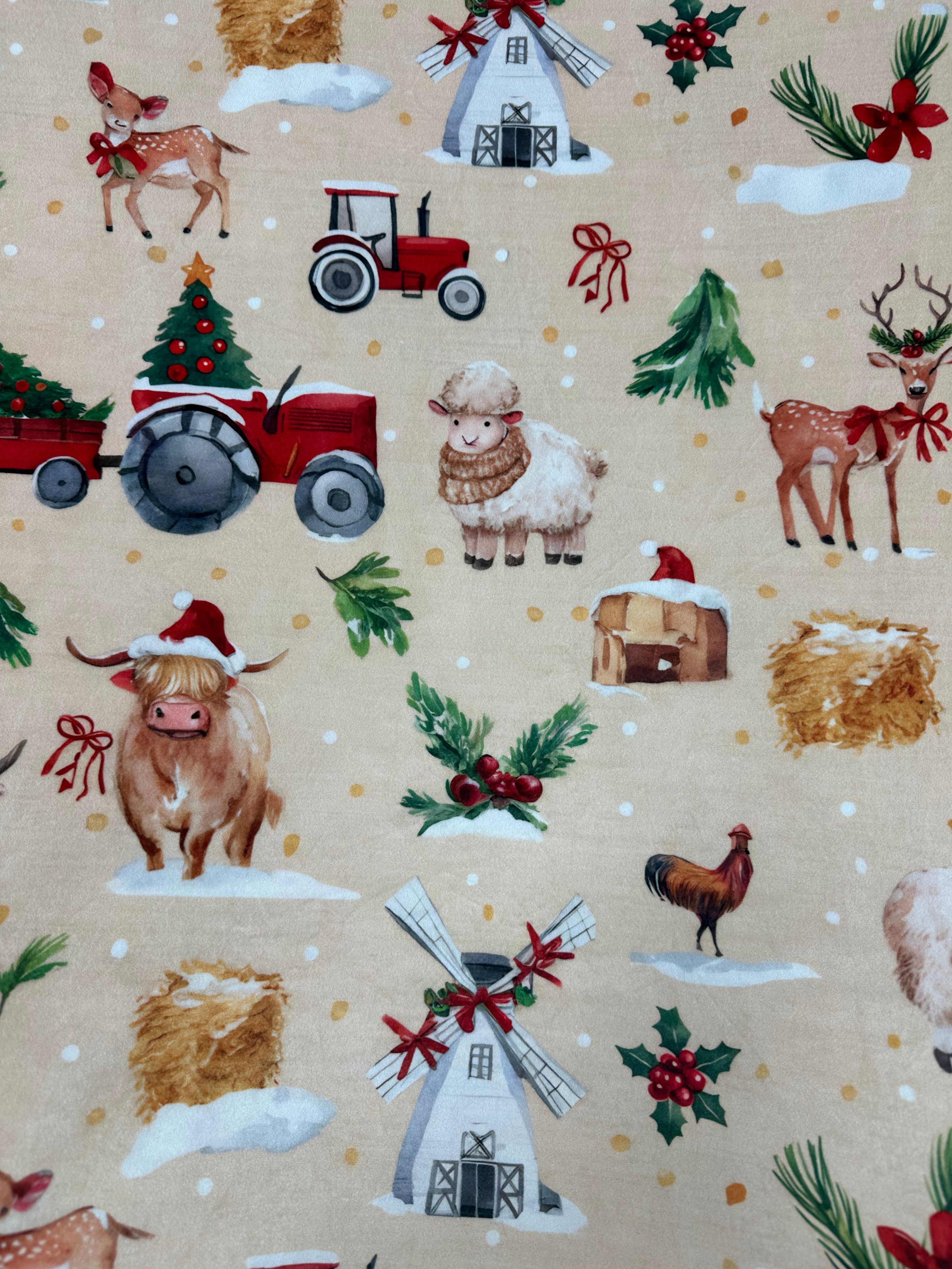 Christmas Farm 60”x86” Marshmallow