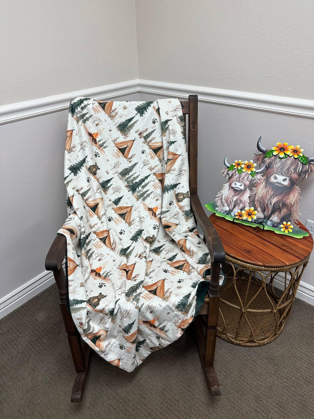 Camping Bear Throw
