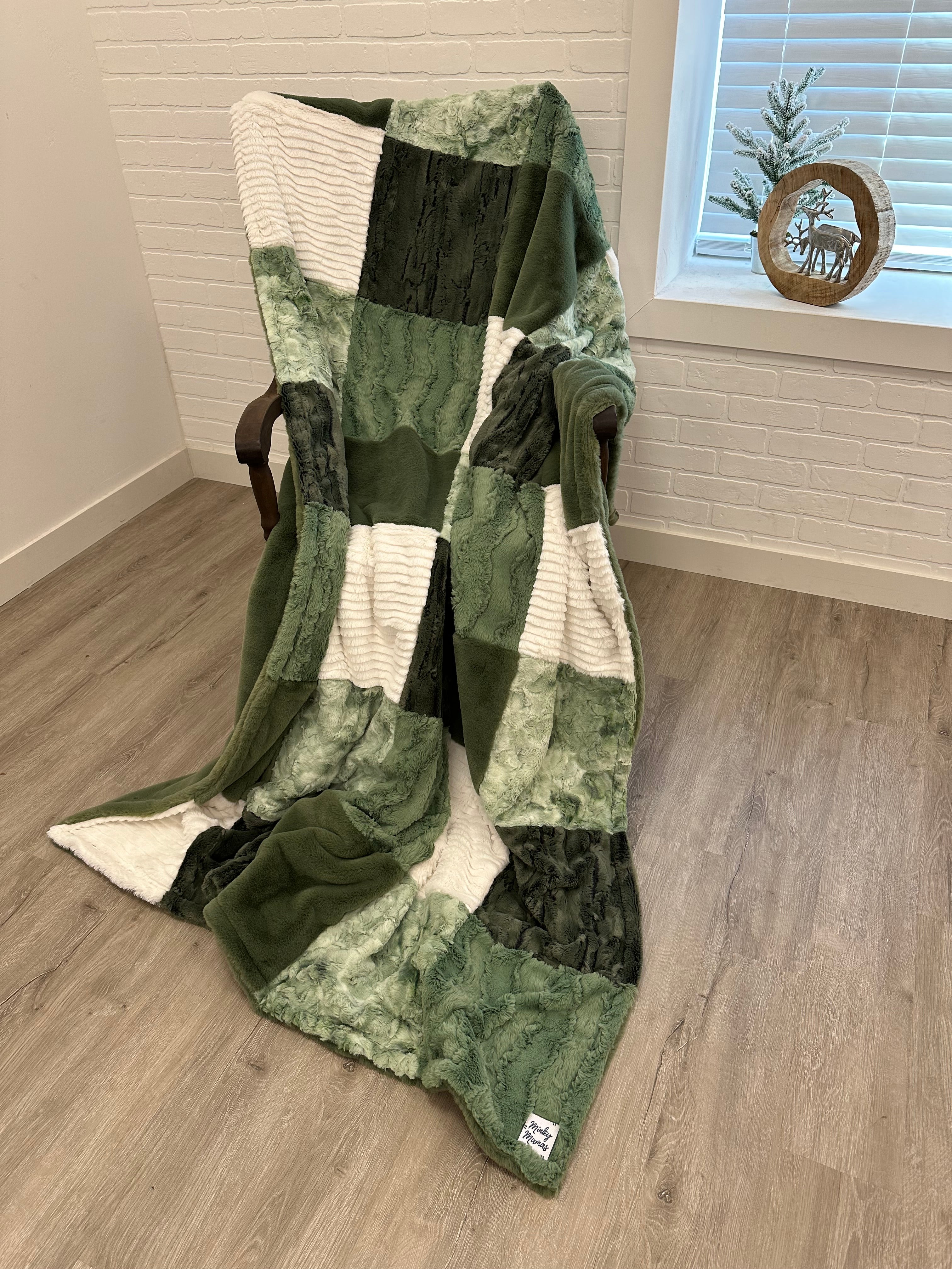 Green and Cream Minky Mama