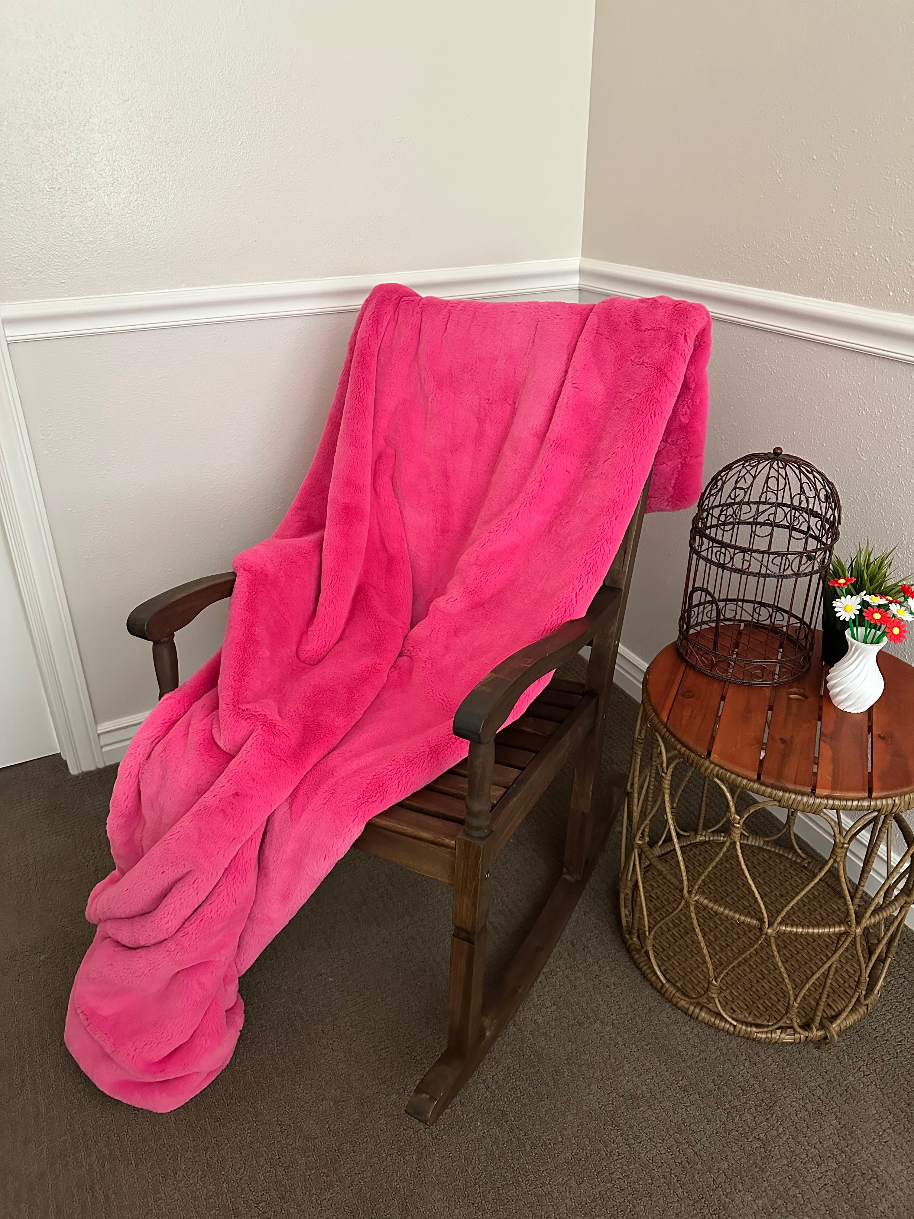 Hot pink simple Minky Mama