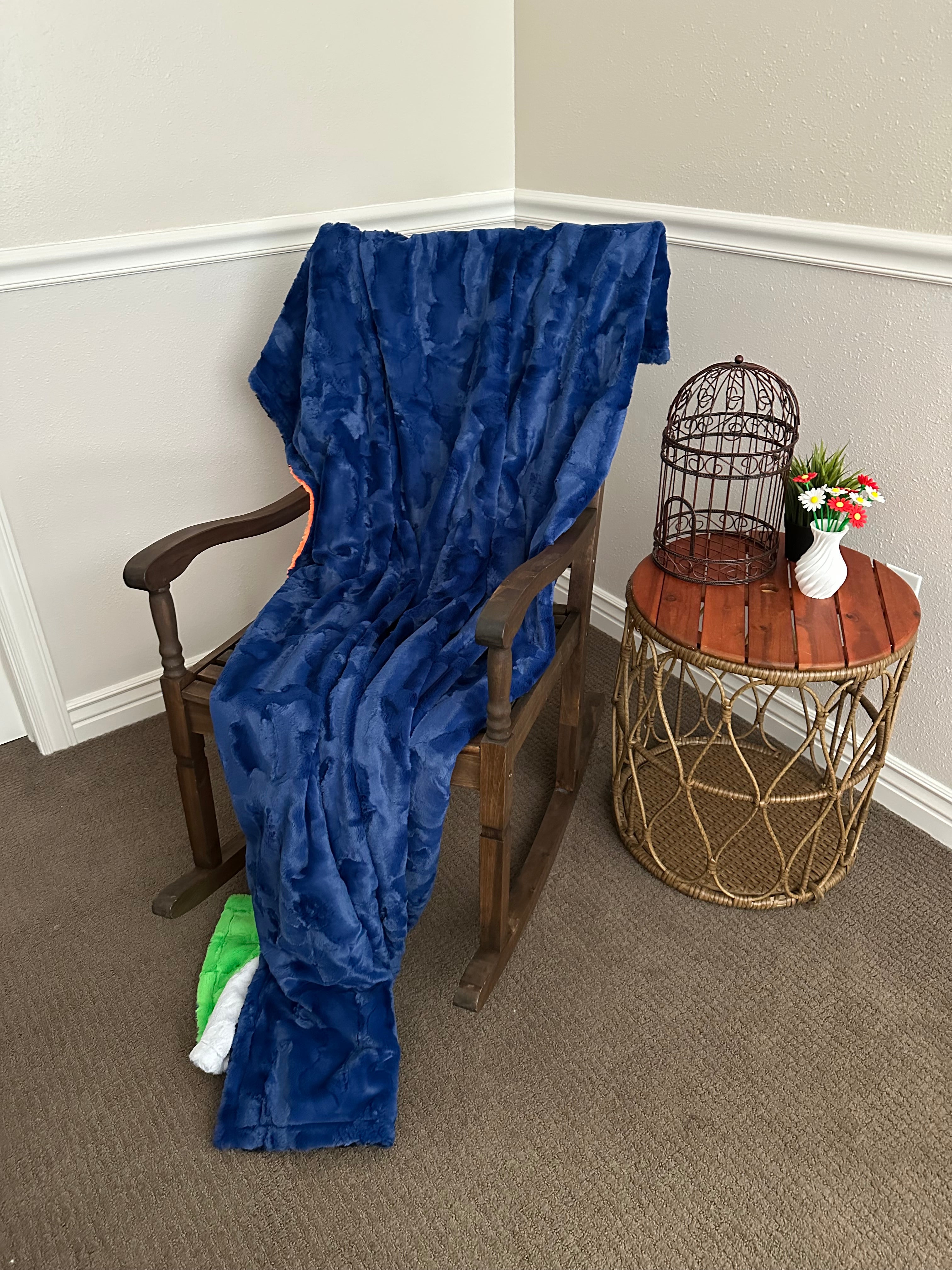 Orange, Green Blue Hide Minky Mama