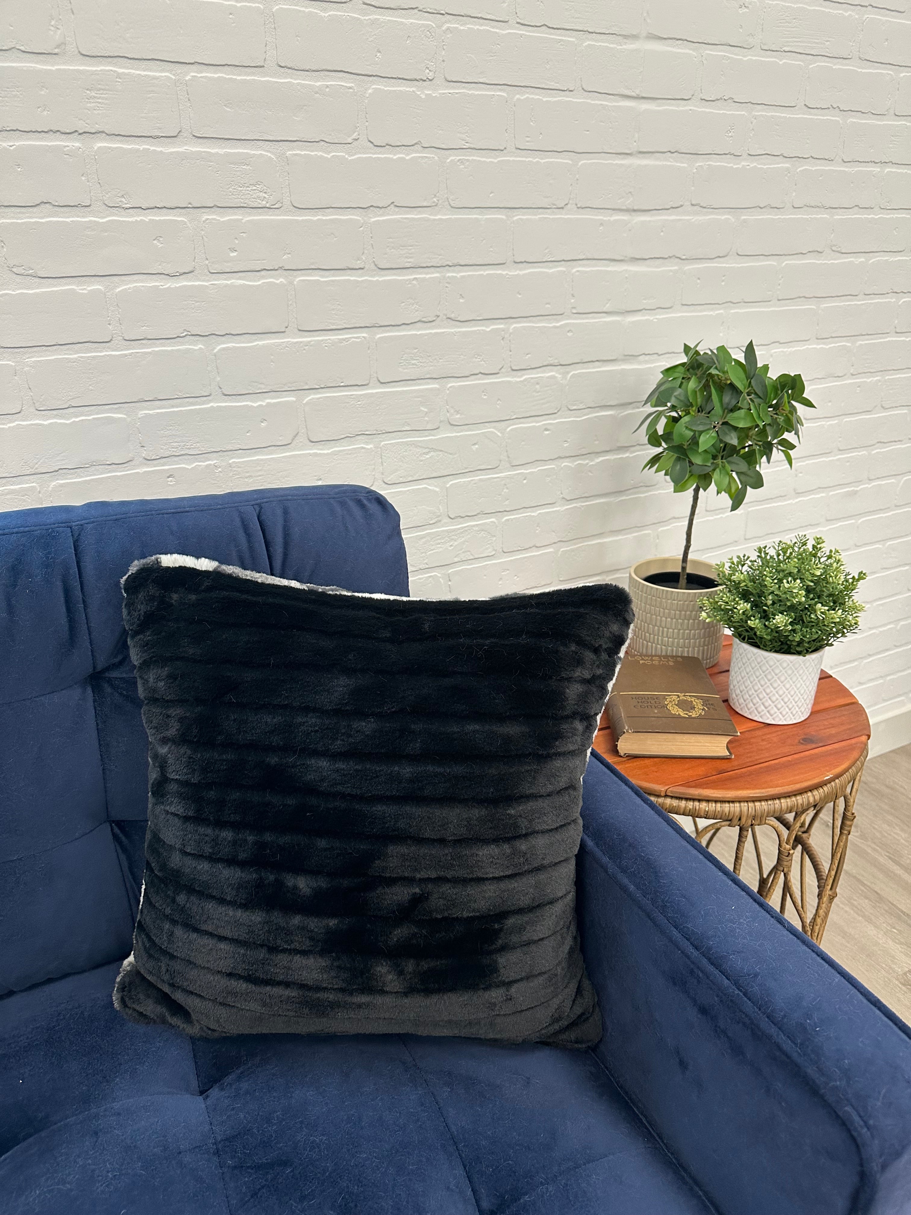 Black Joey Throw Pillow Cover