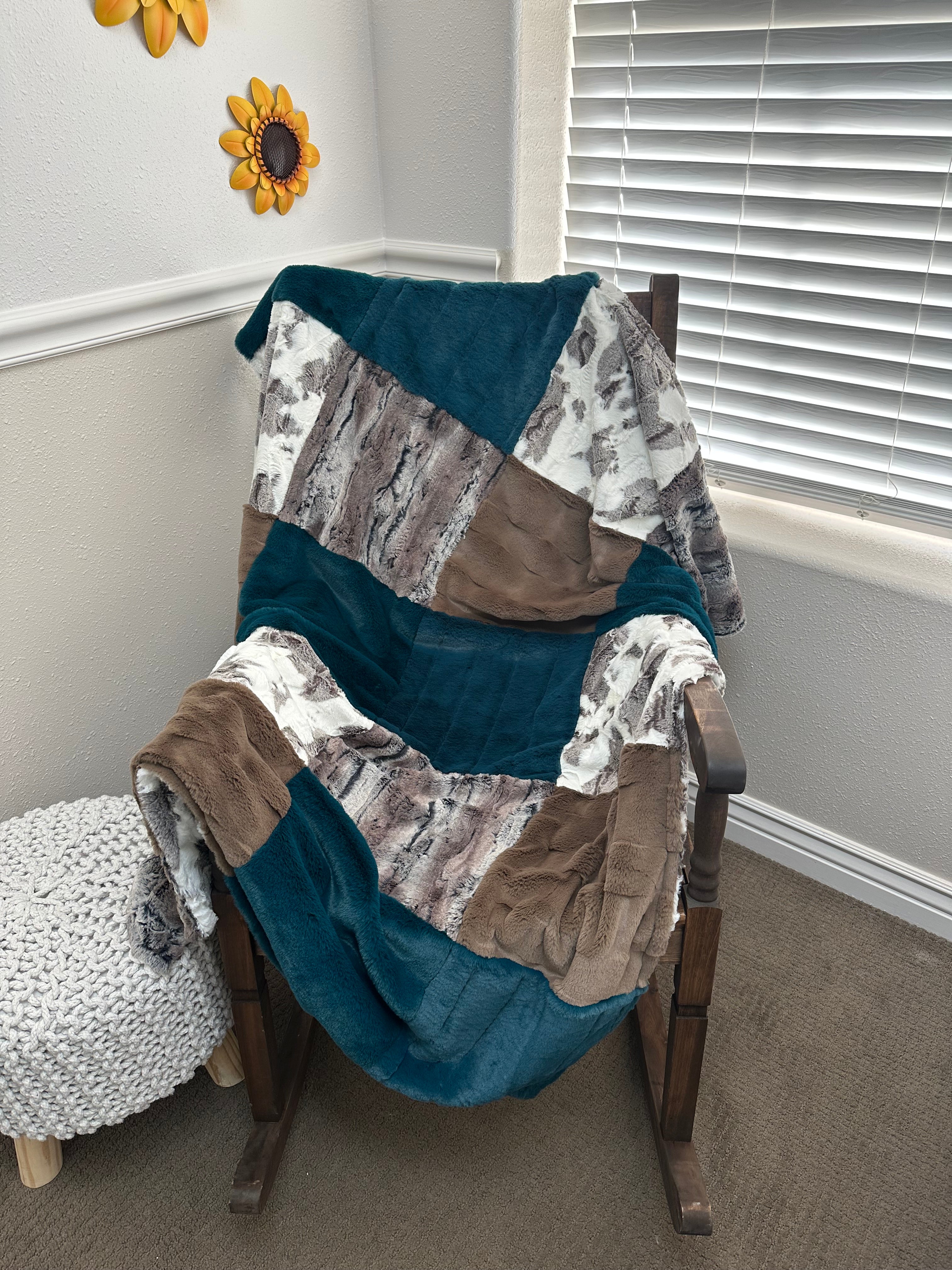 Brown and Teal Throw