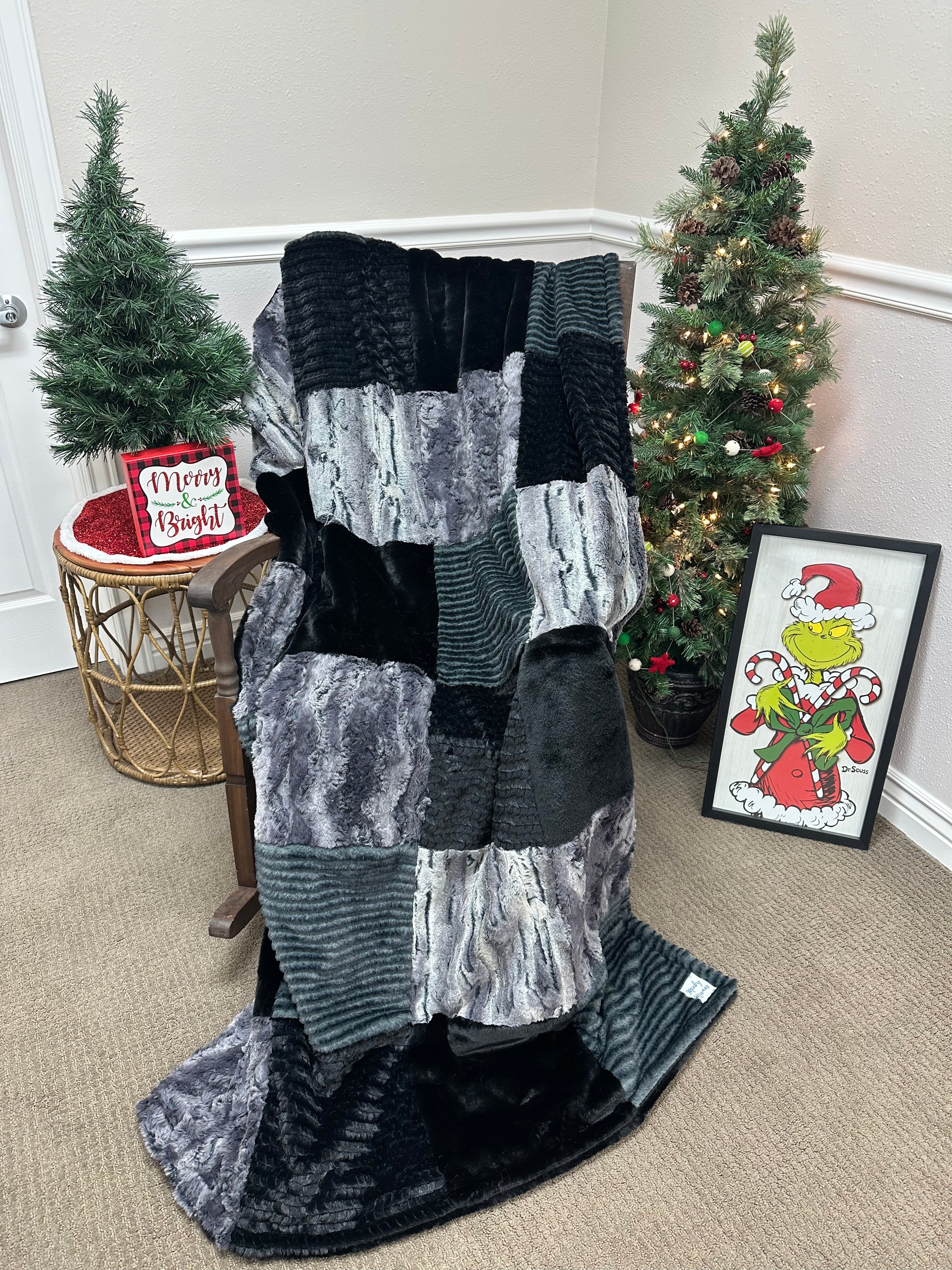 Black and Grey Minky Mama