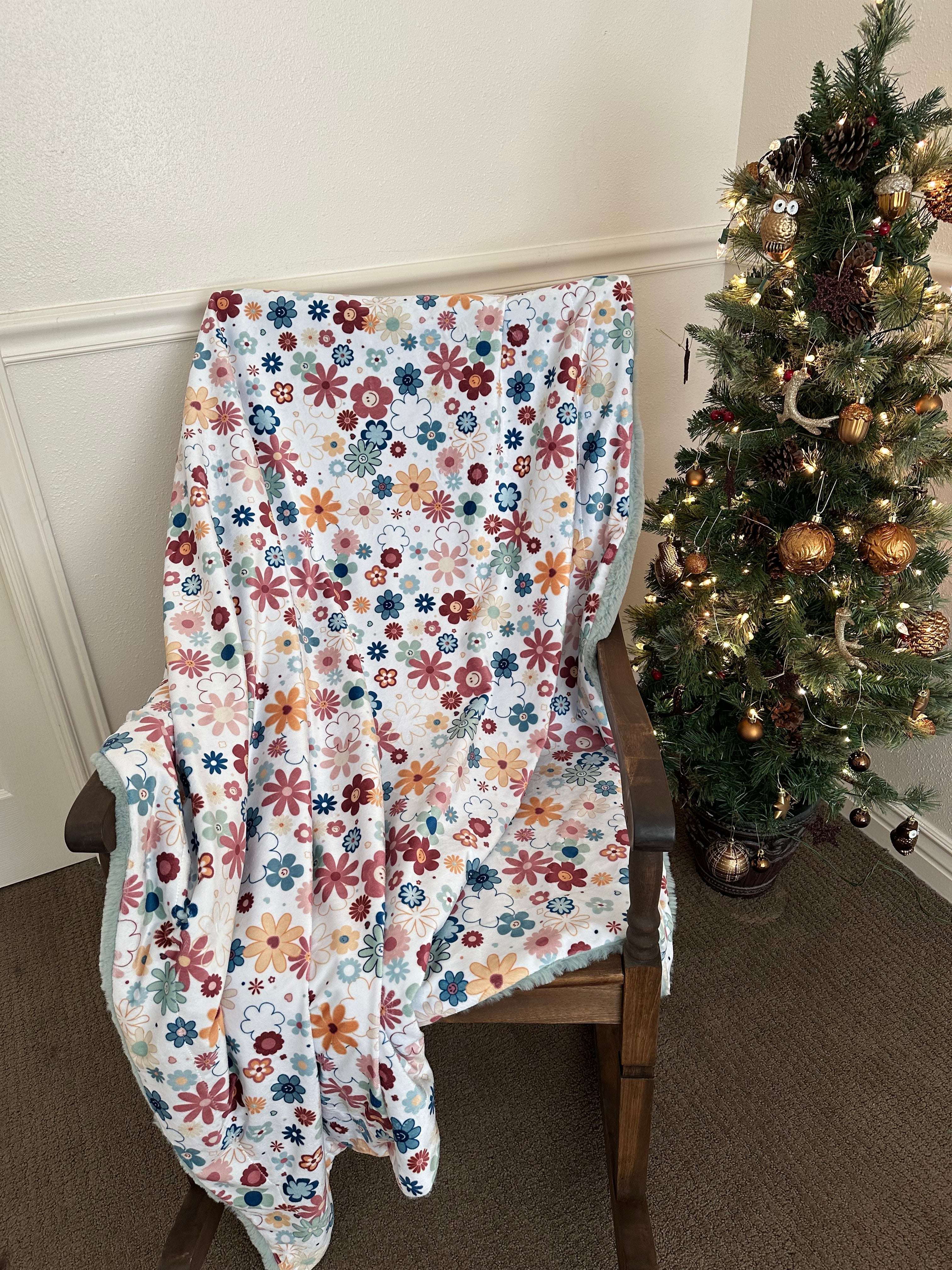 Disco Daisies Simple Throw