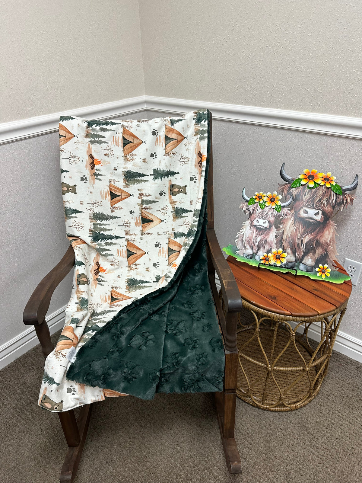 Camping Bear Throw