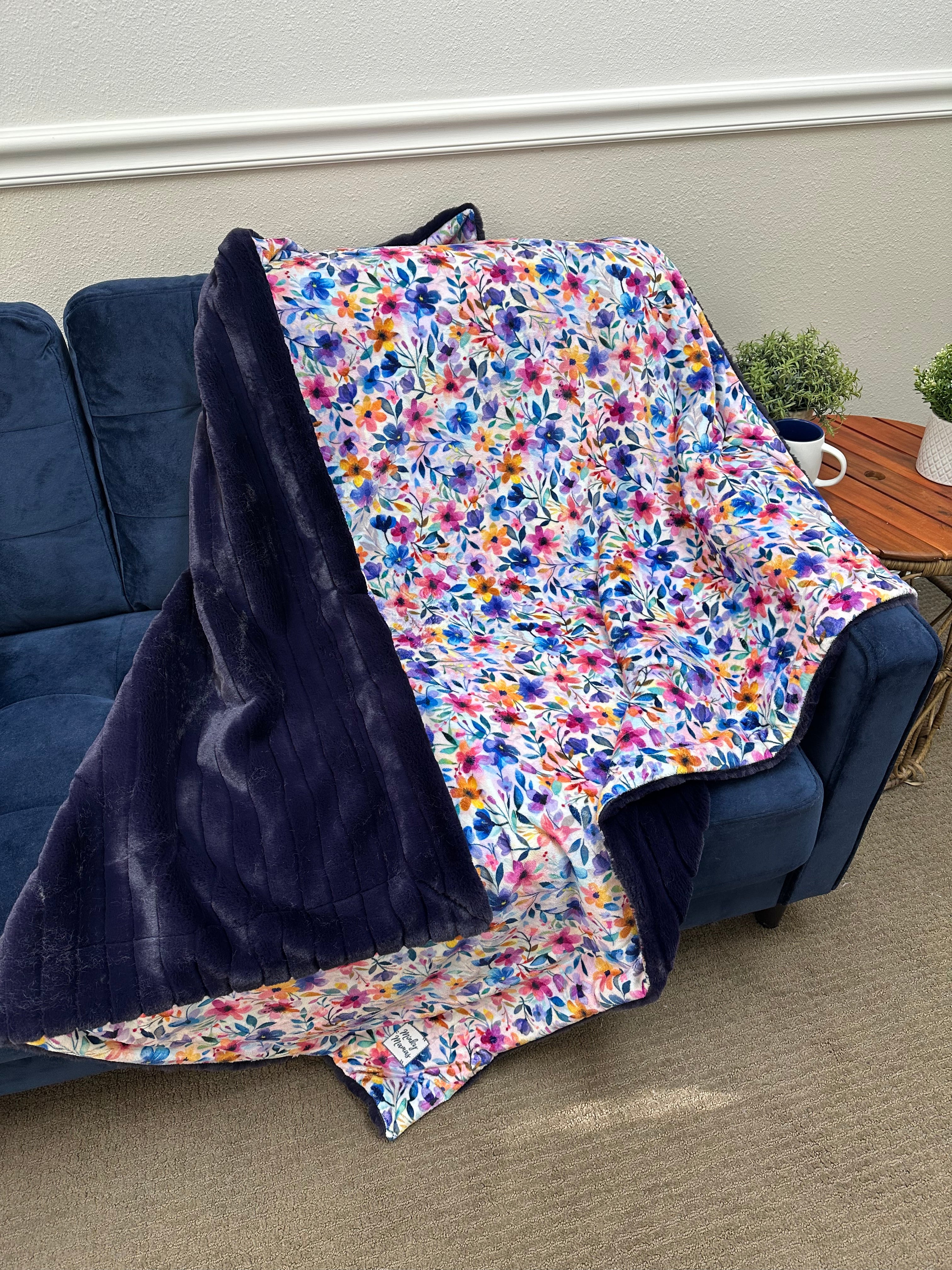 Purple Floral Simple Throw