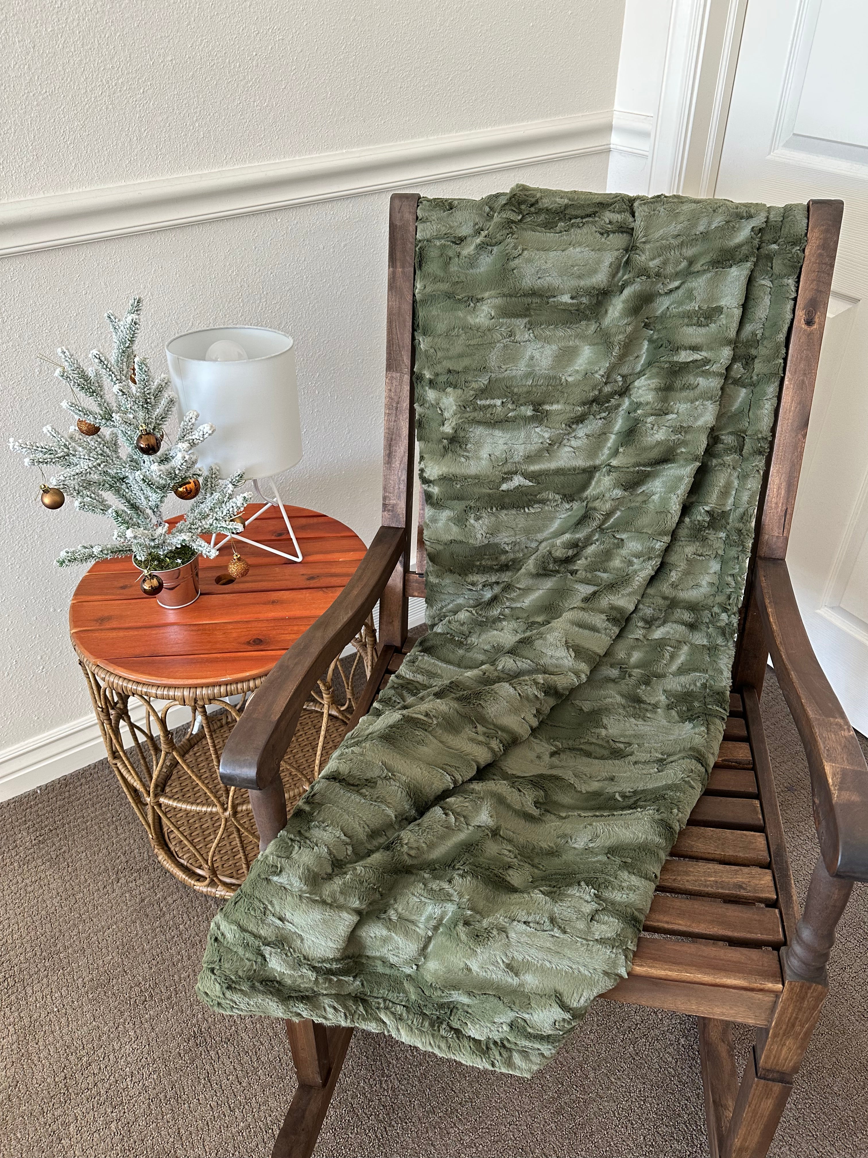 Loden Green Patchwork Throw