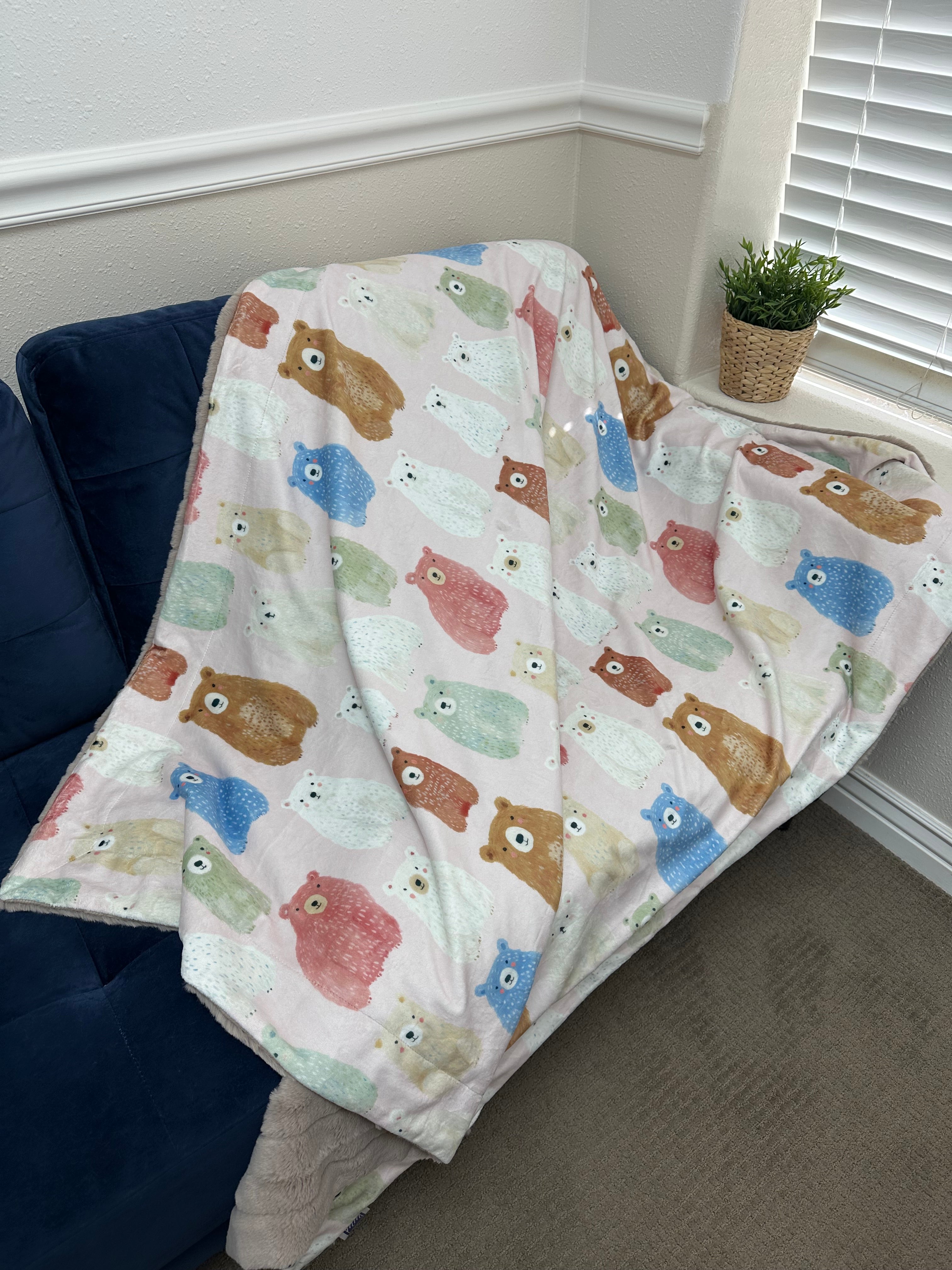 Misfit Pastel Bears Throw