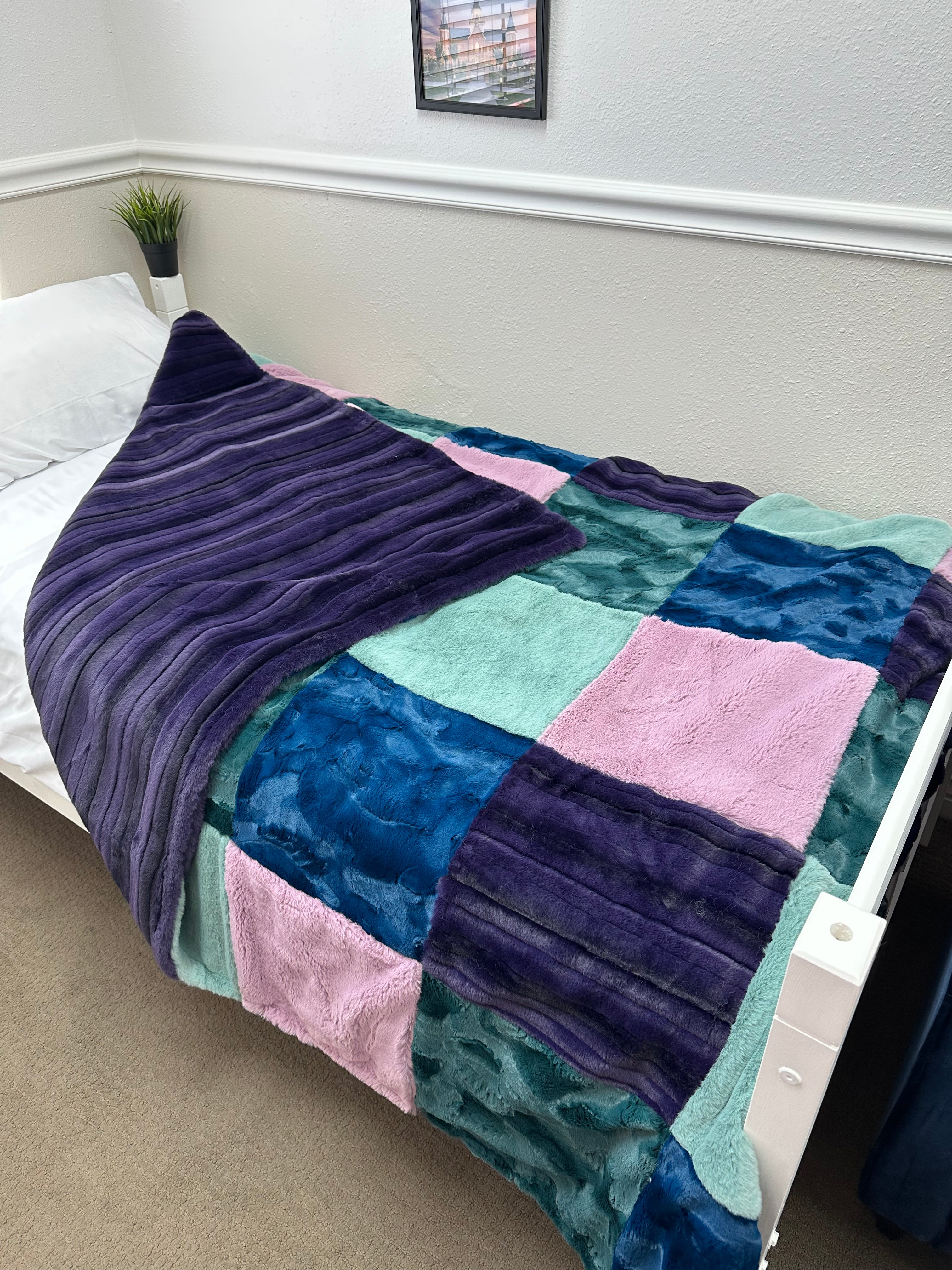 Purple velvet minky mama