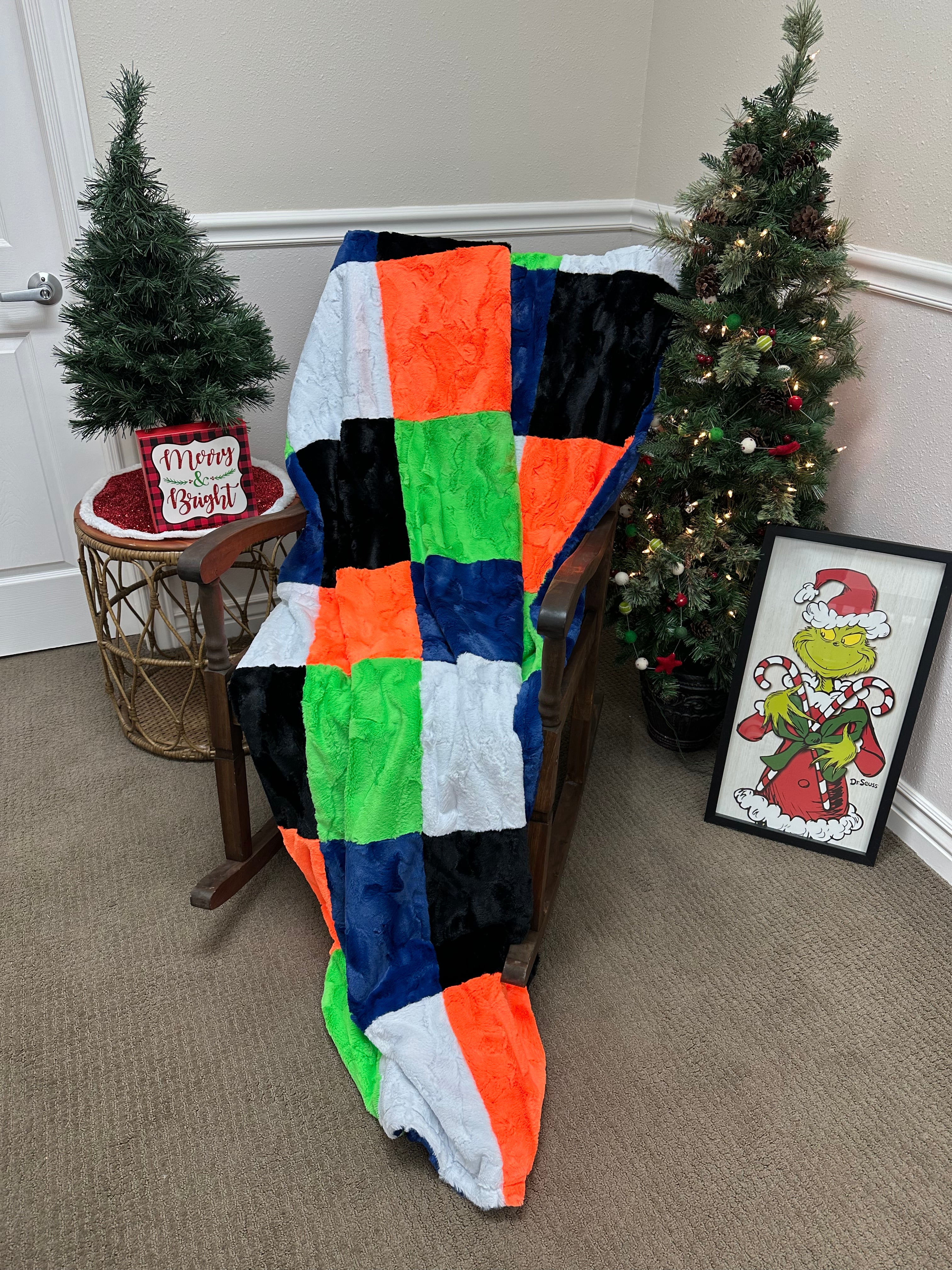 Orange, Green Blue Hide Minky Mama