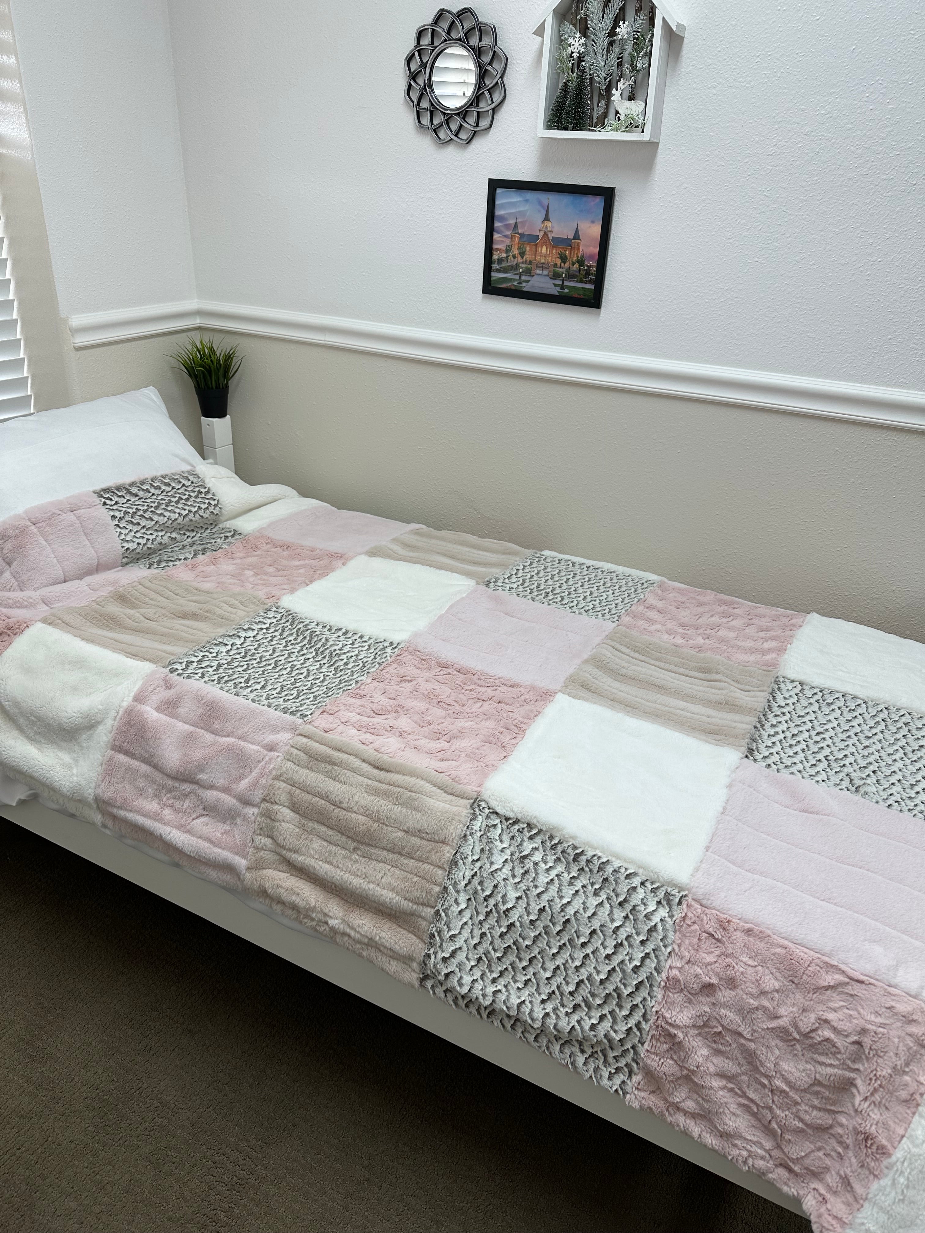 Pink and cream Minky Mama