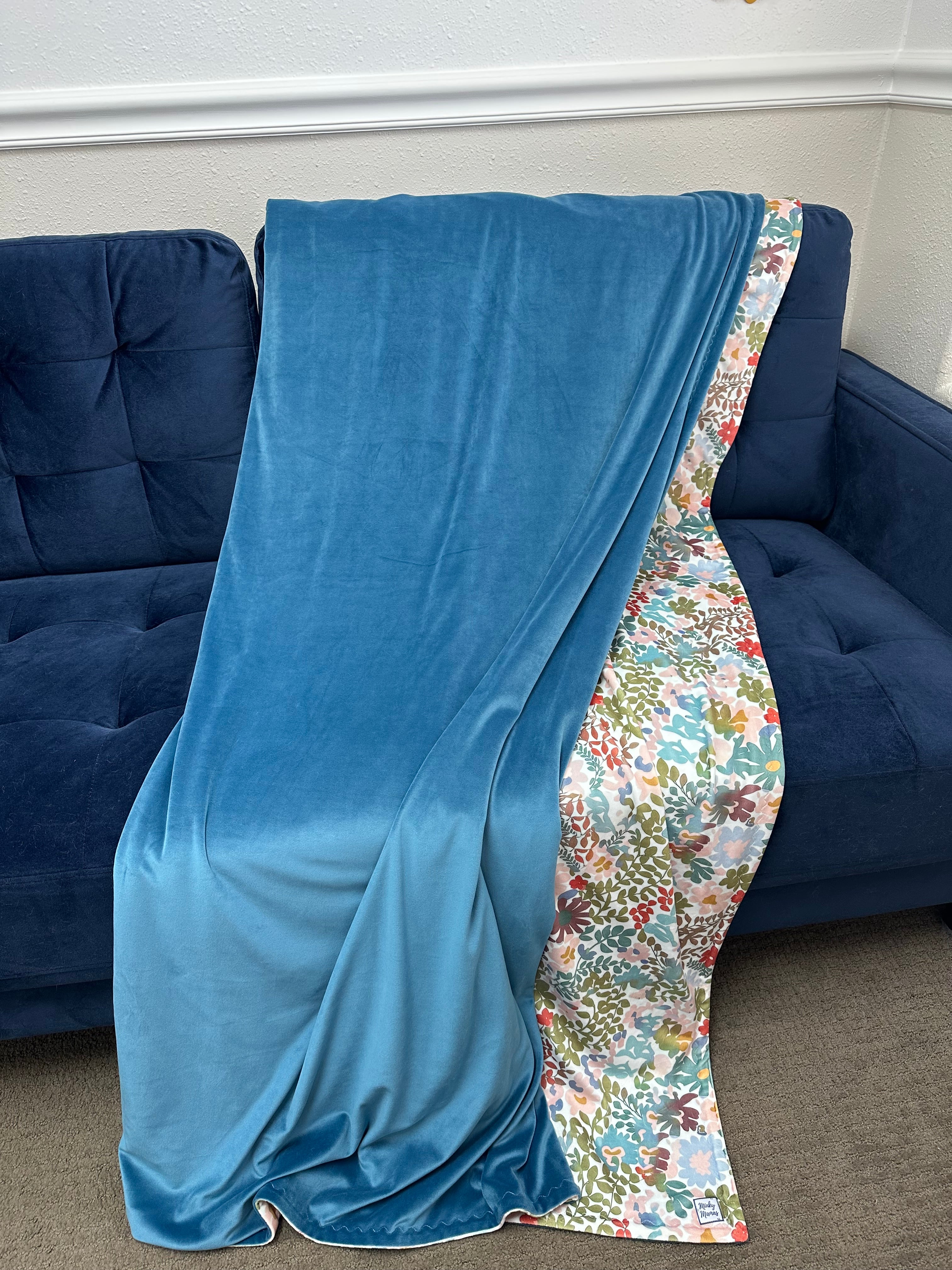 Floral/Poseidon 60”x72 Marshmallow