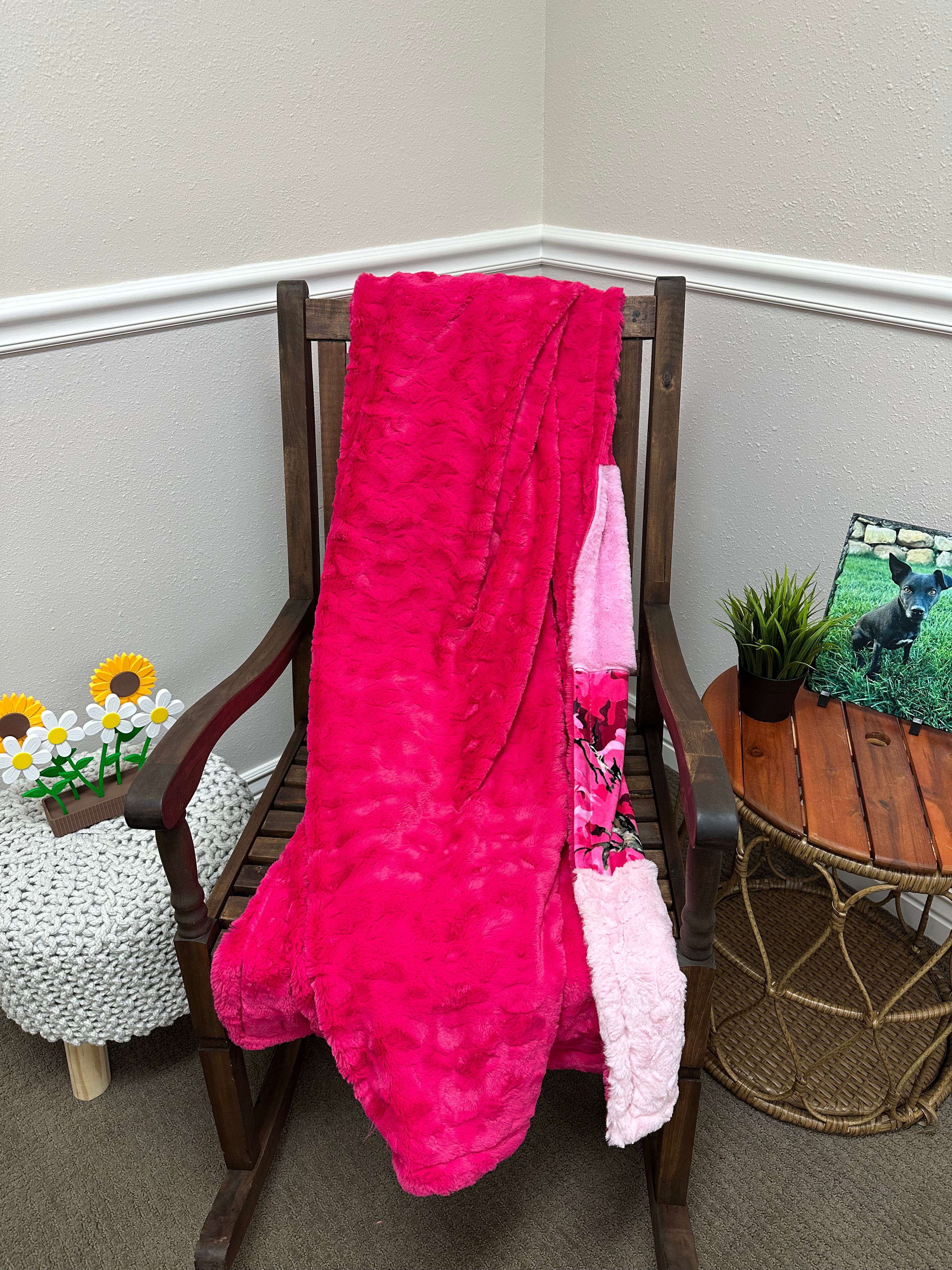 Pink Camo Throw