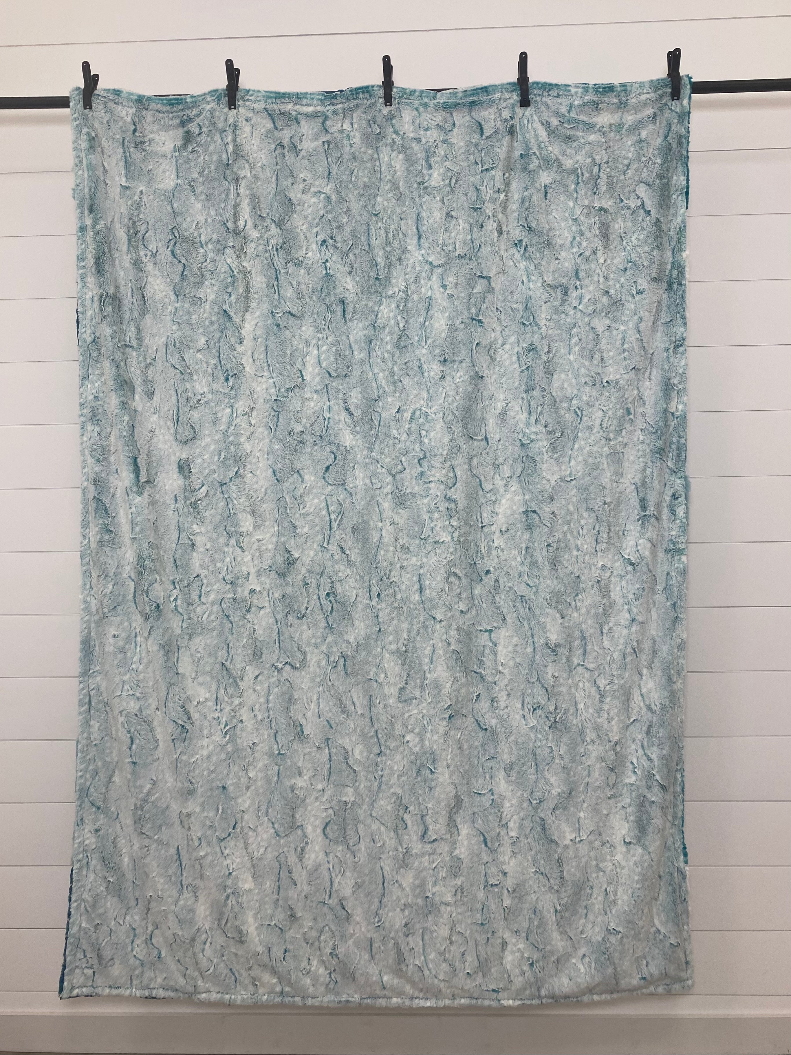 Deep Teal Minky Mama With Deep Teal Frosted Doe on the Back