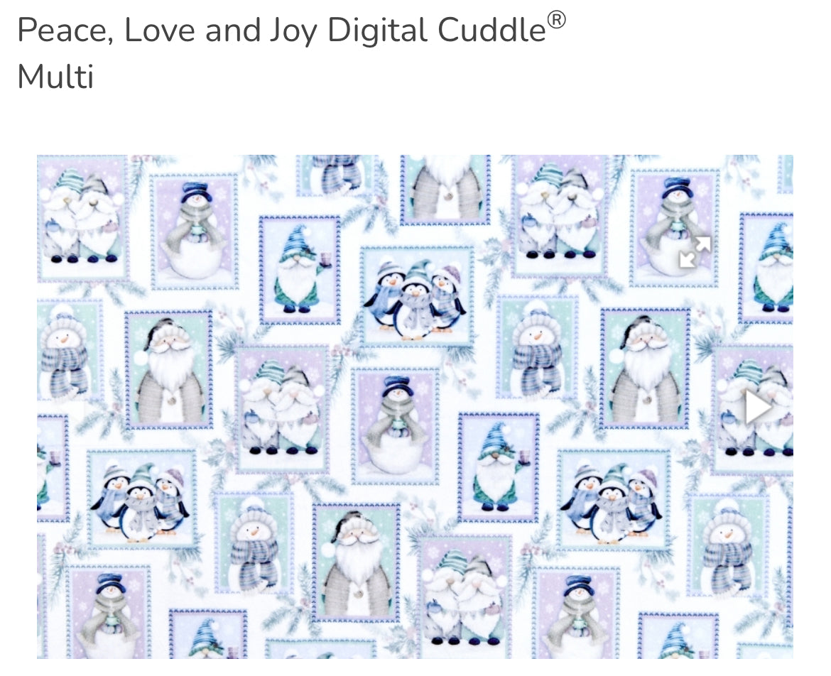 Love, Peace and Joy Minky Mama With Agave Frosted Koala on the Back