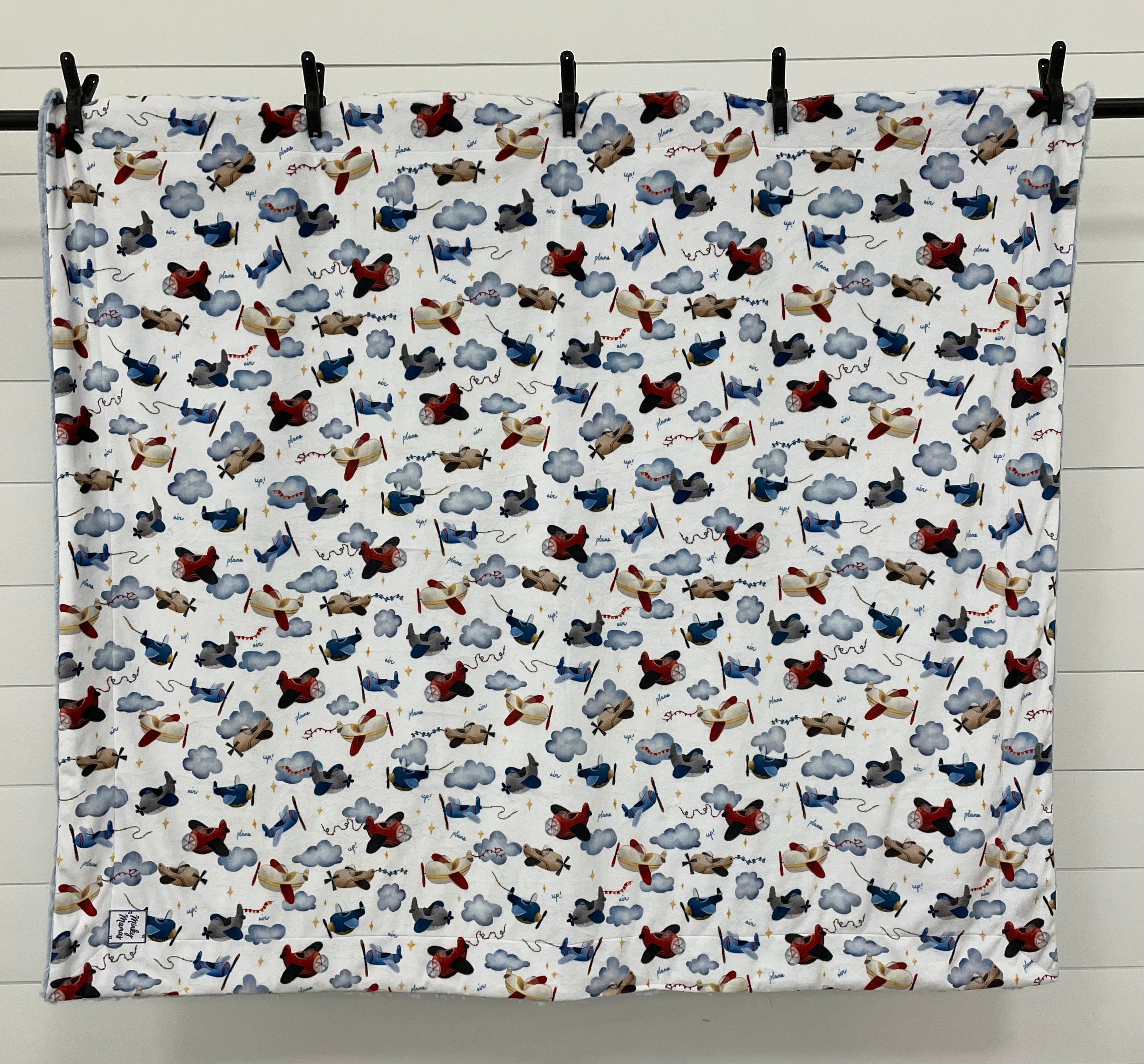 Airplane Print/Powder Willow Simple Throw