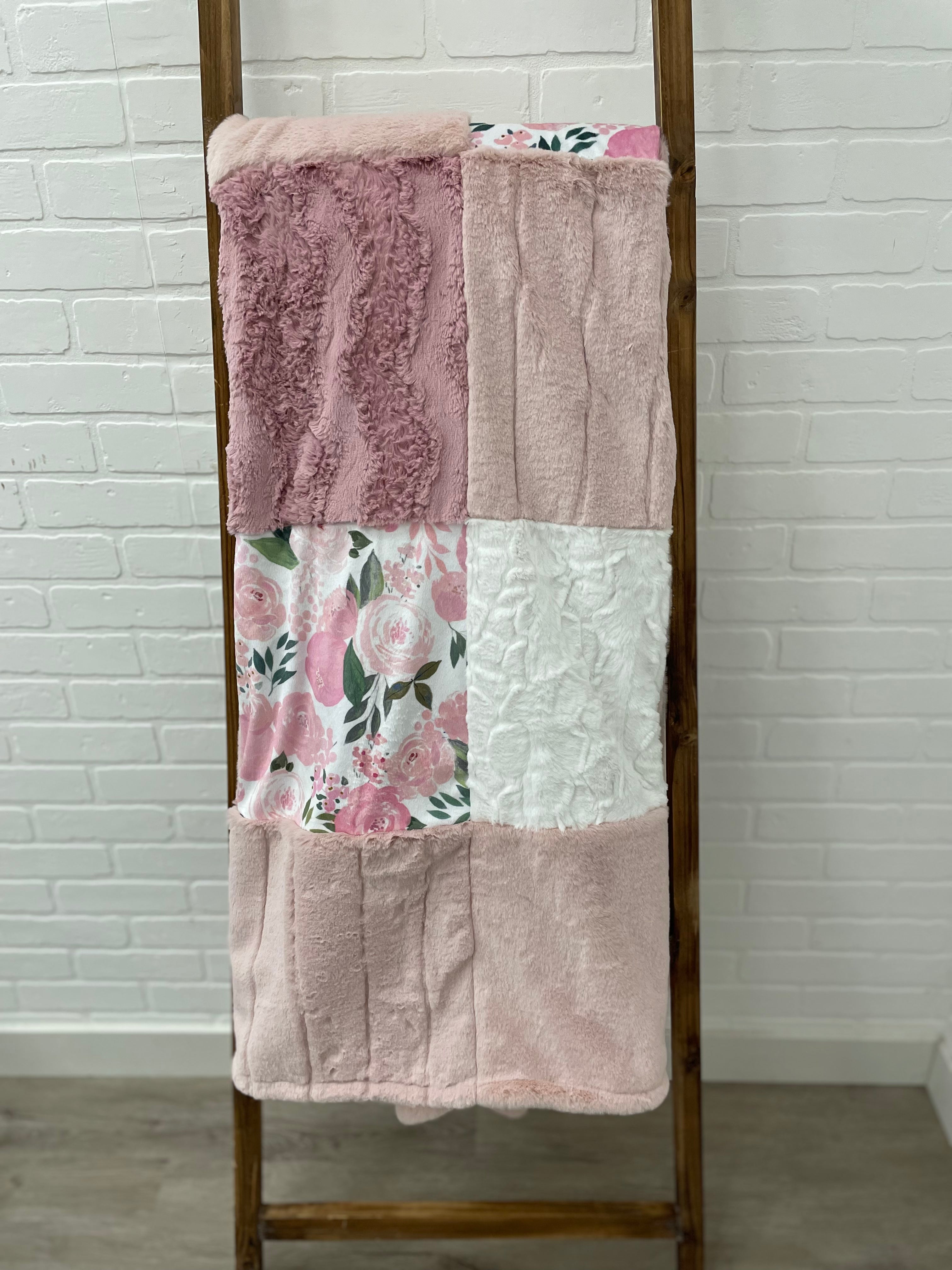 Rosewater and Floral Minky Mama With Encore on the Back