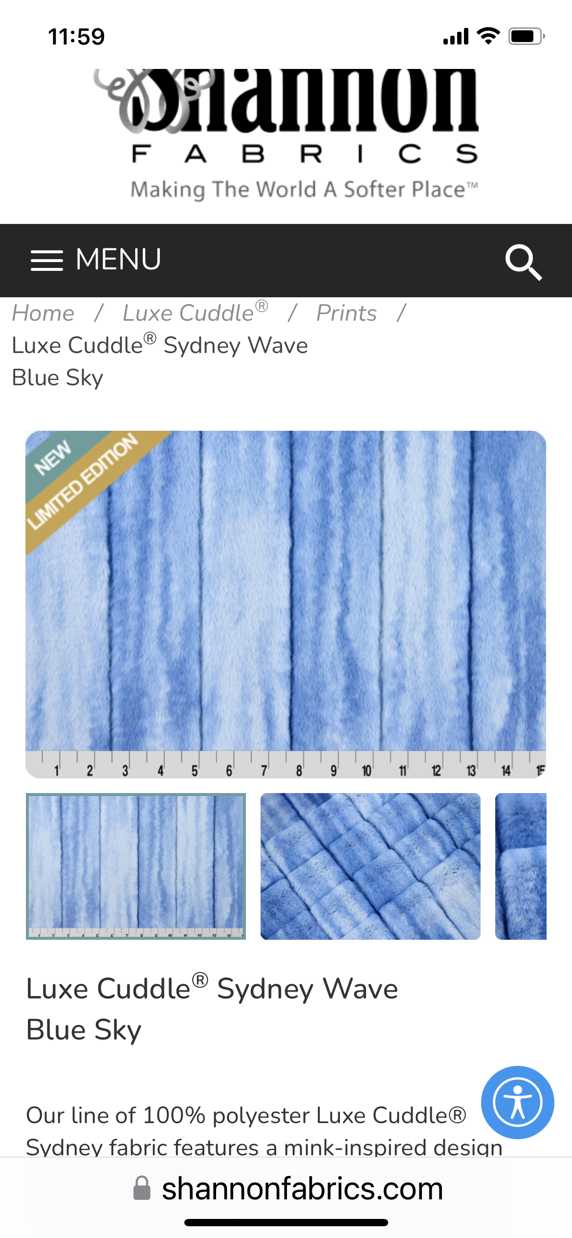 Blue Sky Sydney Wave Simple Minky Mama