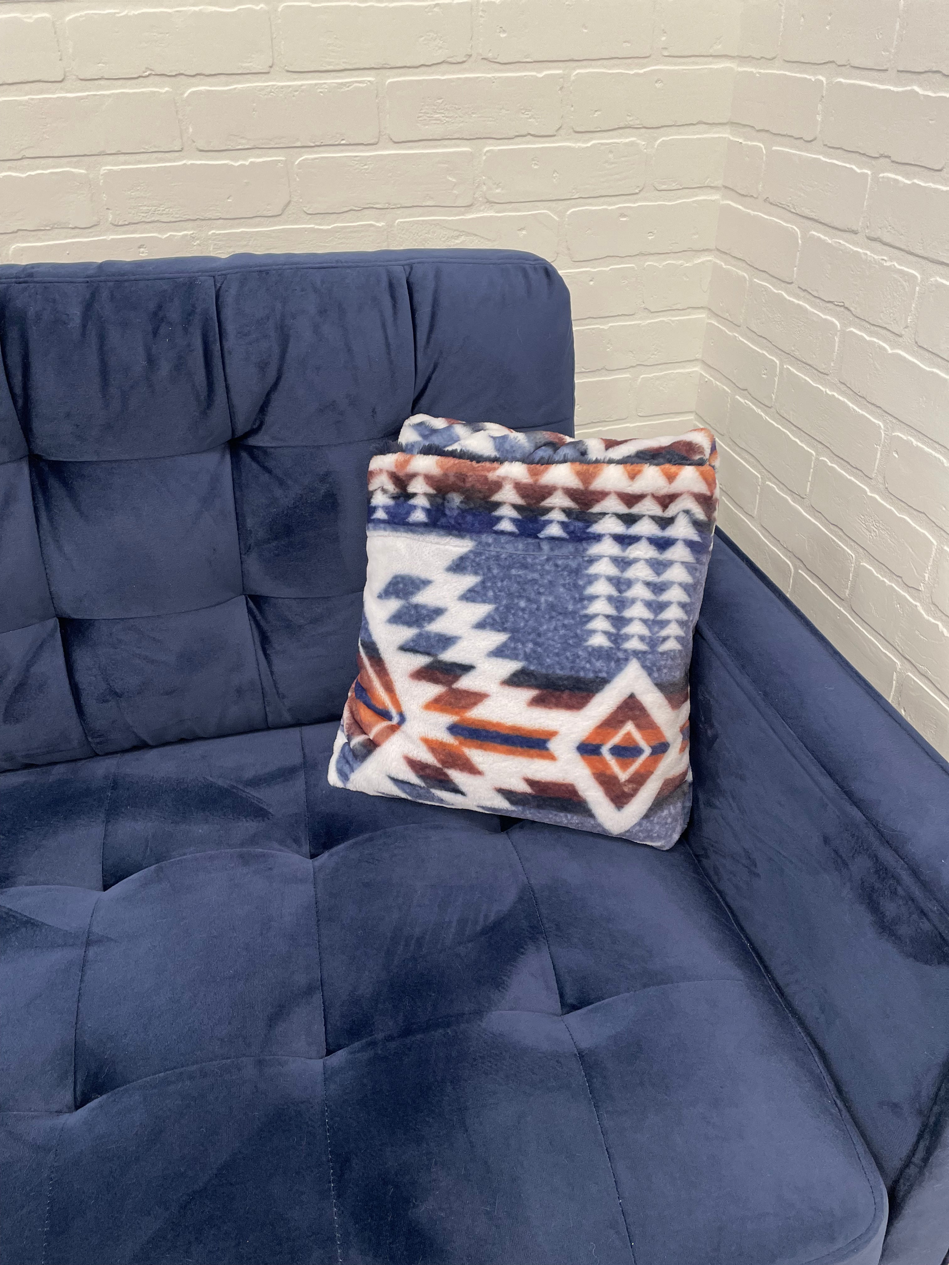 Aztec/Navy Kodi Travel Blanket