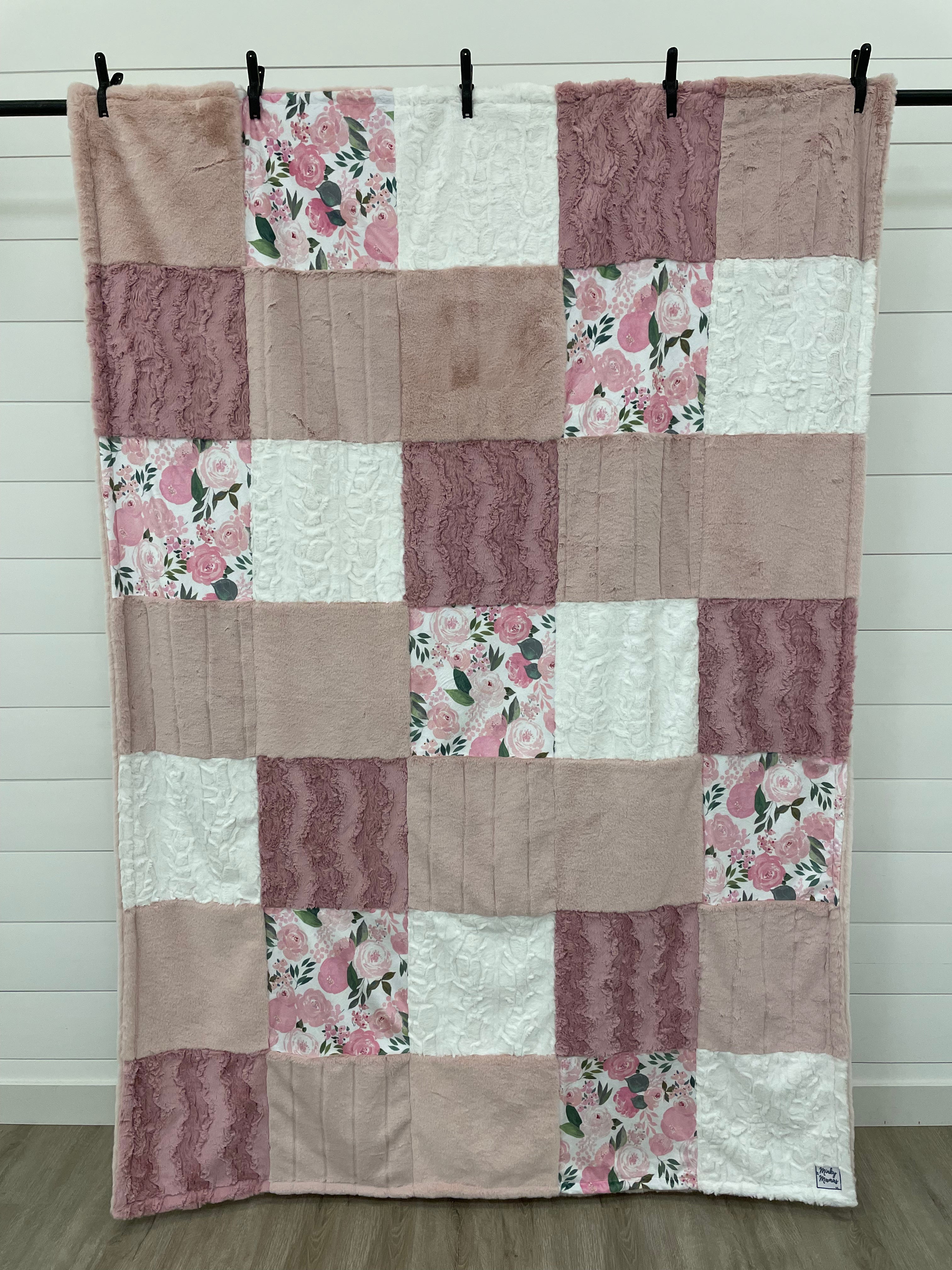 Rosewater and Floral Minky Mama With Encore on the Back