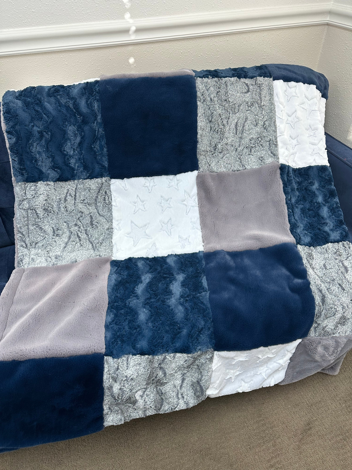 Blue and Grey Throw